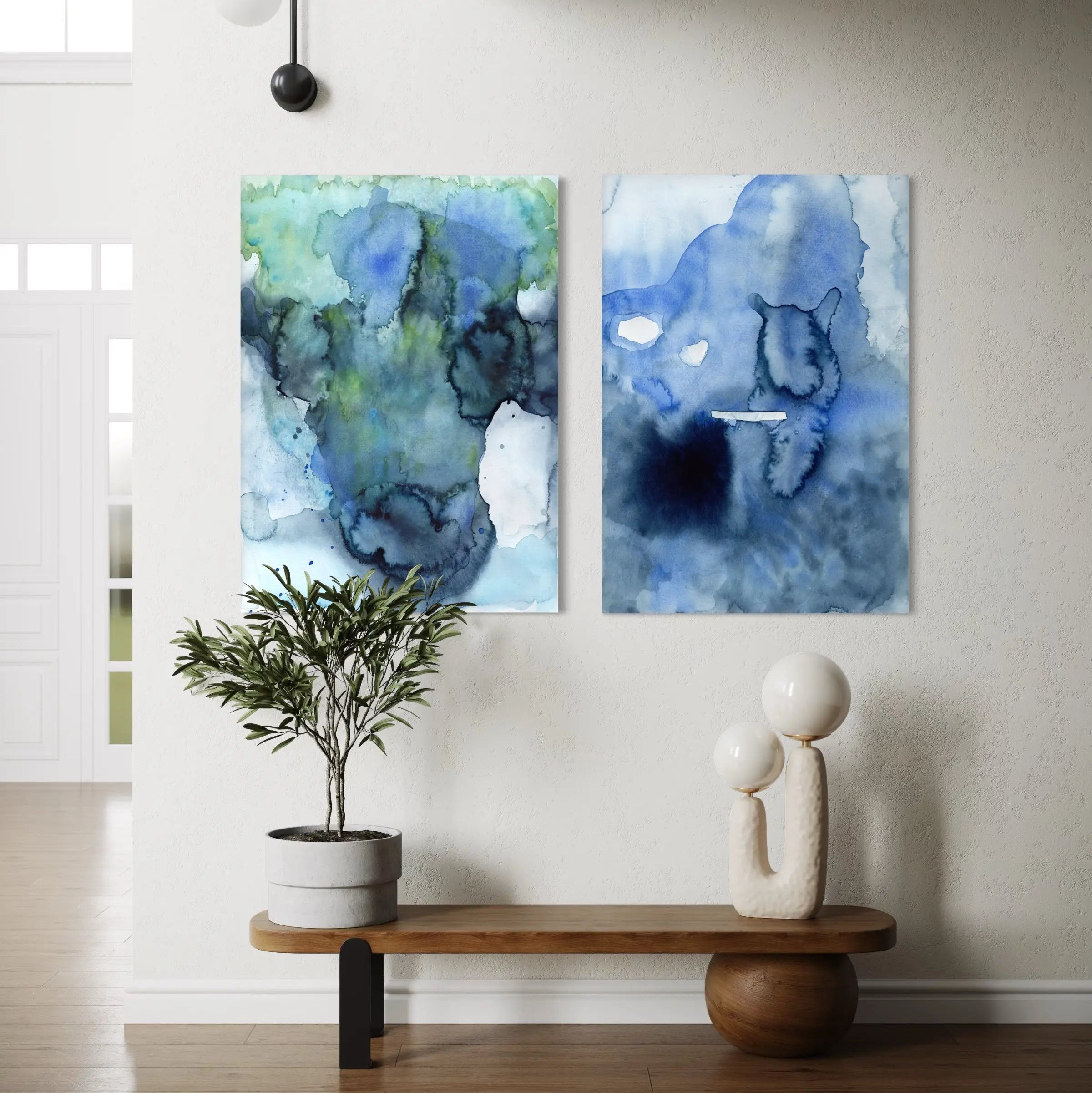 Deeper into the Blue Aquarell | Leinwandbild | Christine Wagner