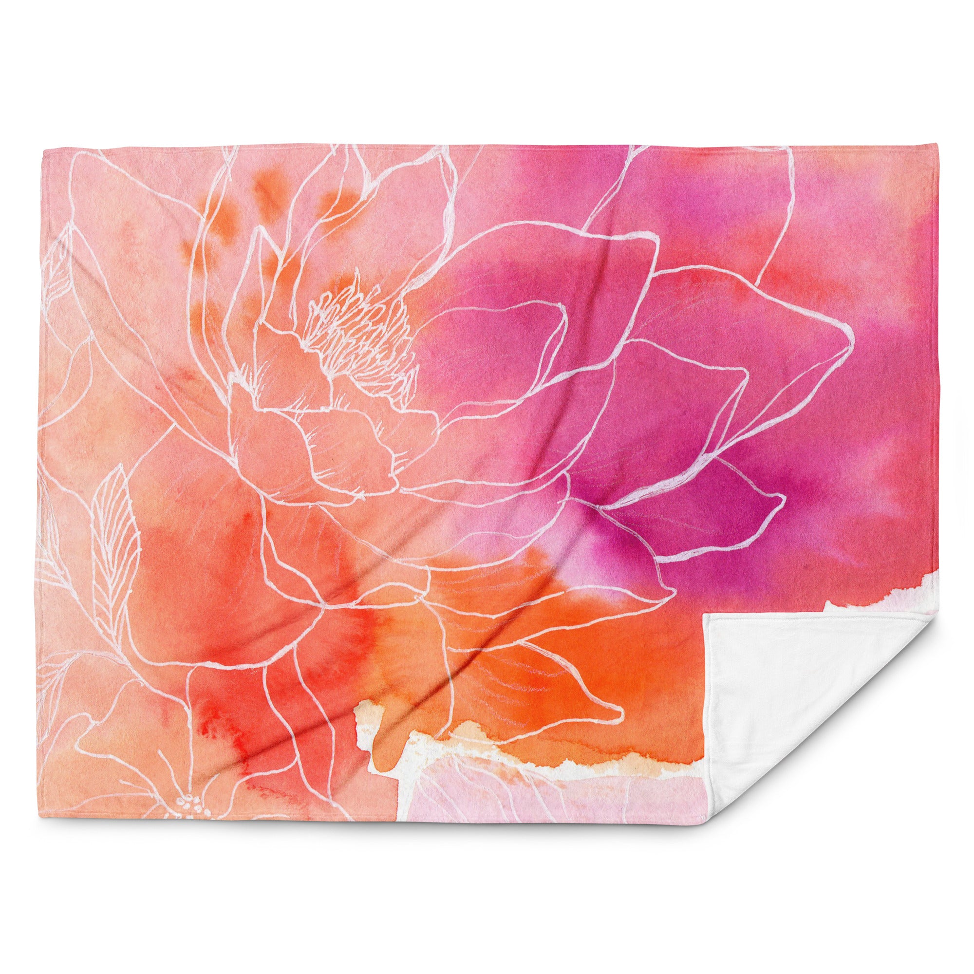 Pink Lotus Kuscheldecke - Groß