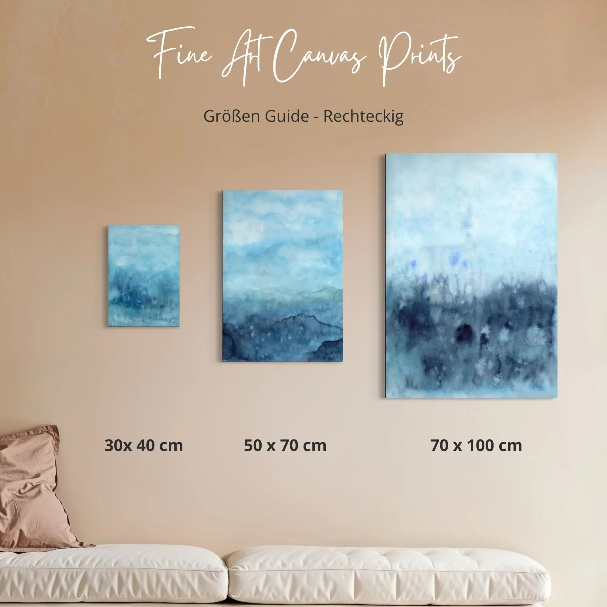 Deeper into the Blue Aquarell | Leinwandbild | Christine Wagner