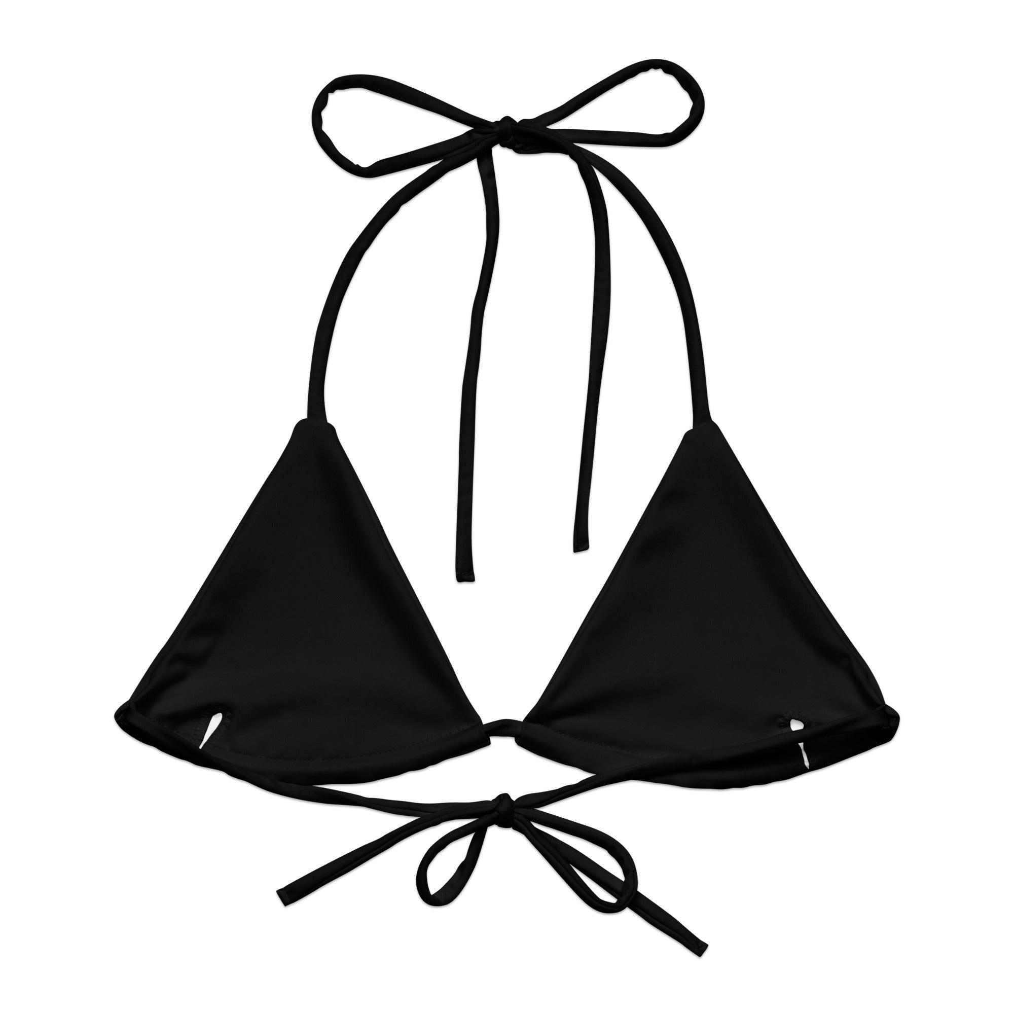 Triangel-Bikini Oberteil | Vintage Butterfly - Recycelt | Schwarz - Christine Wagner