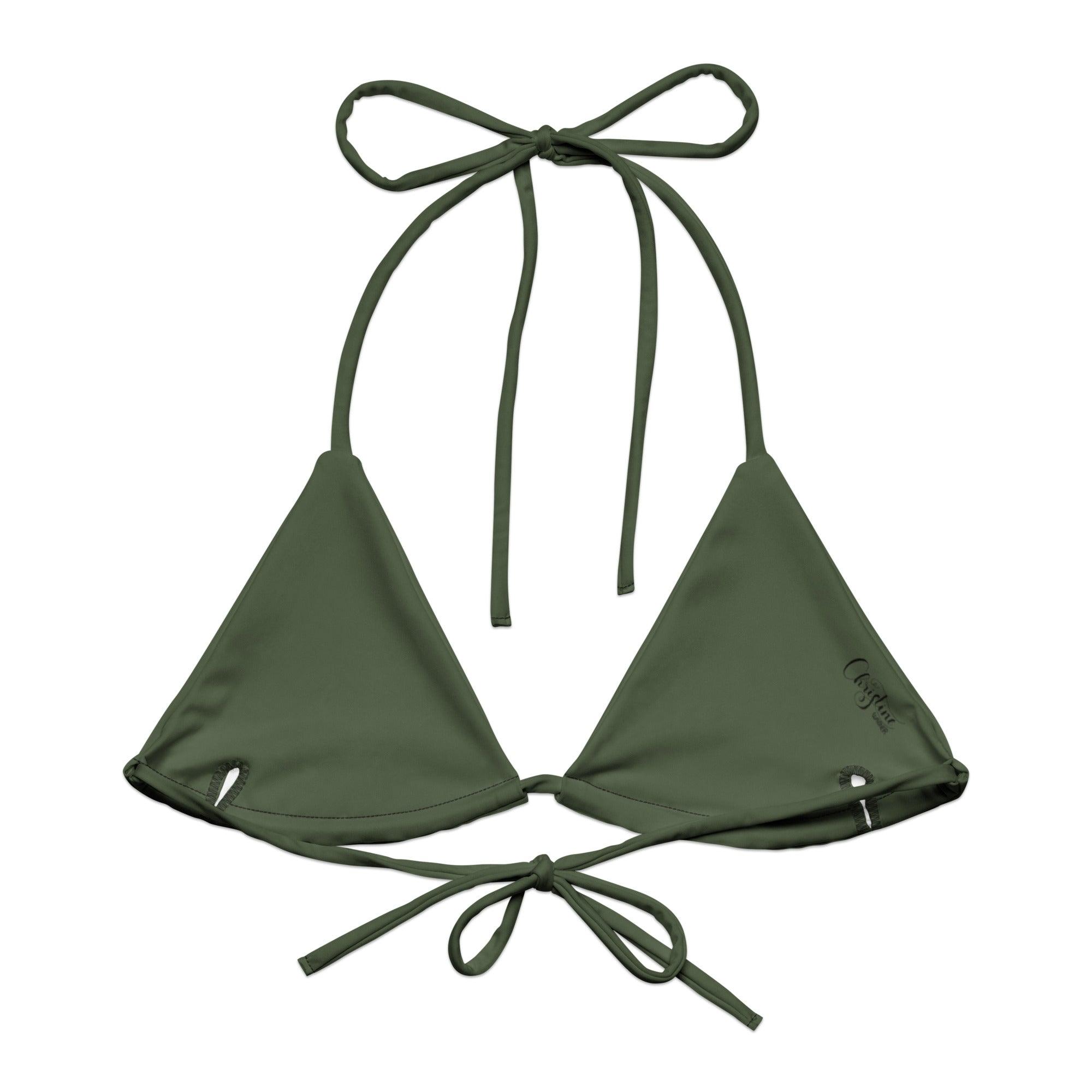 Triangel-Bikini Oberteil | Vintage Butterfly - Recycelt | Grün - Christine Wagner