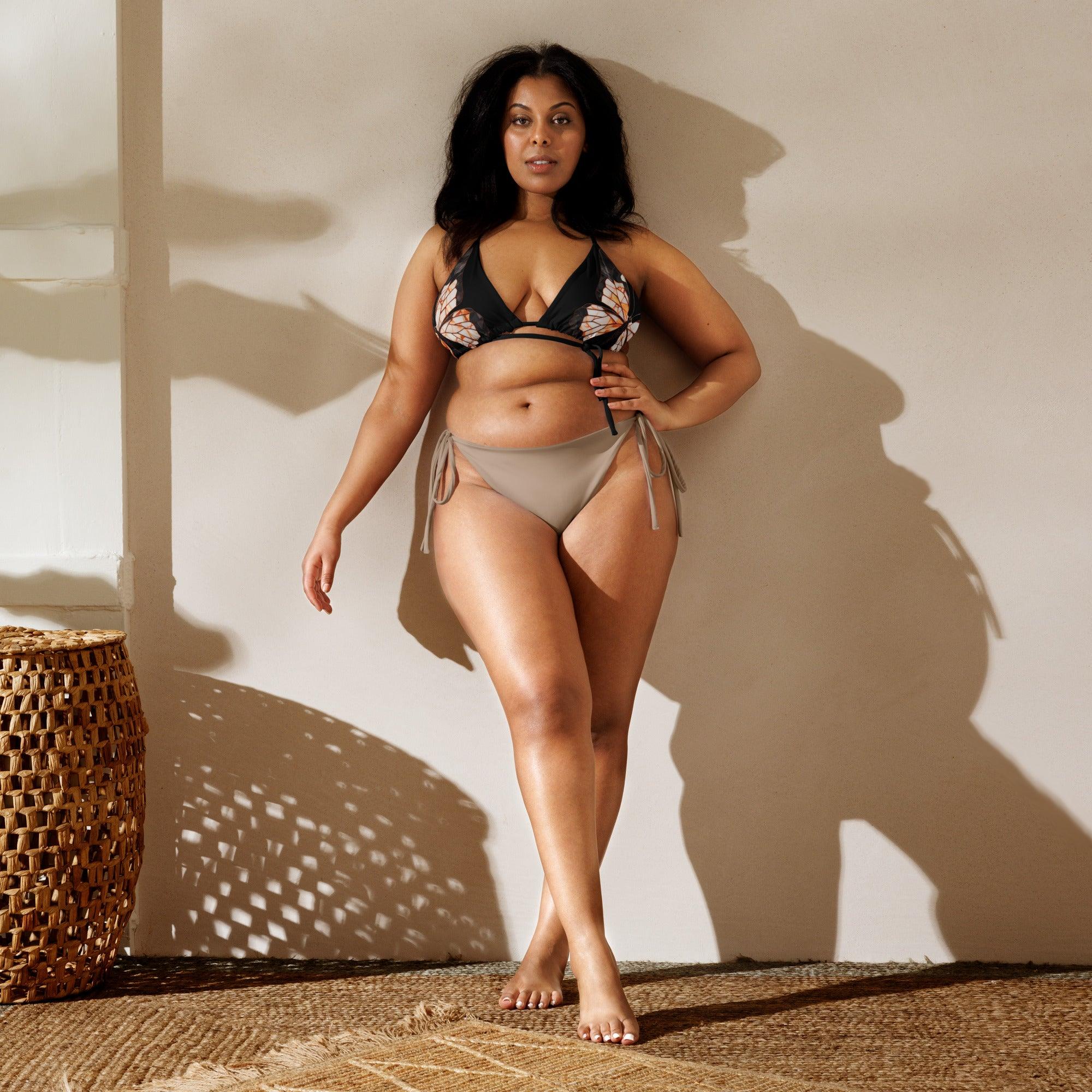 Triangel-Bikini Oberteil | Vintage Butterfly - Recycelt | Schwarz - Christine Wagner