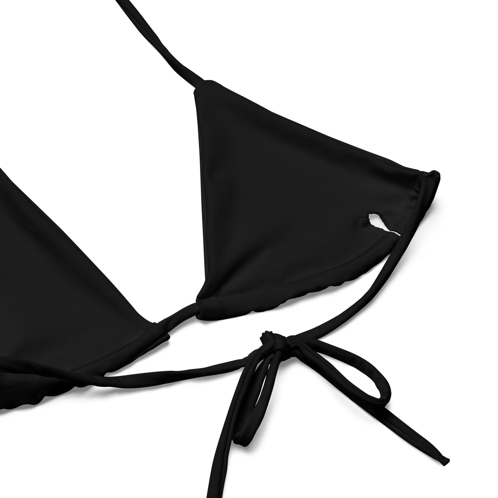 Triangel-Bikini Oberteil | Vintage Butterfly - Recycelt | Schwarz - Christine Wagner
