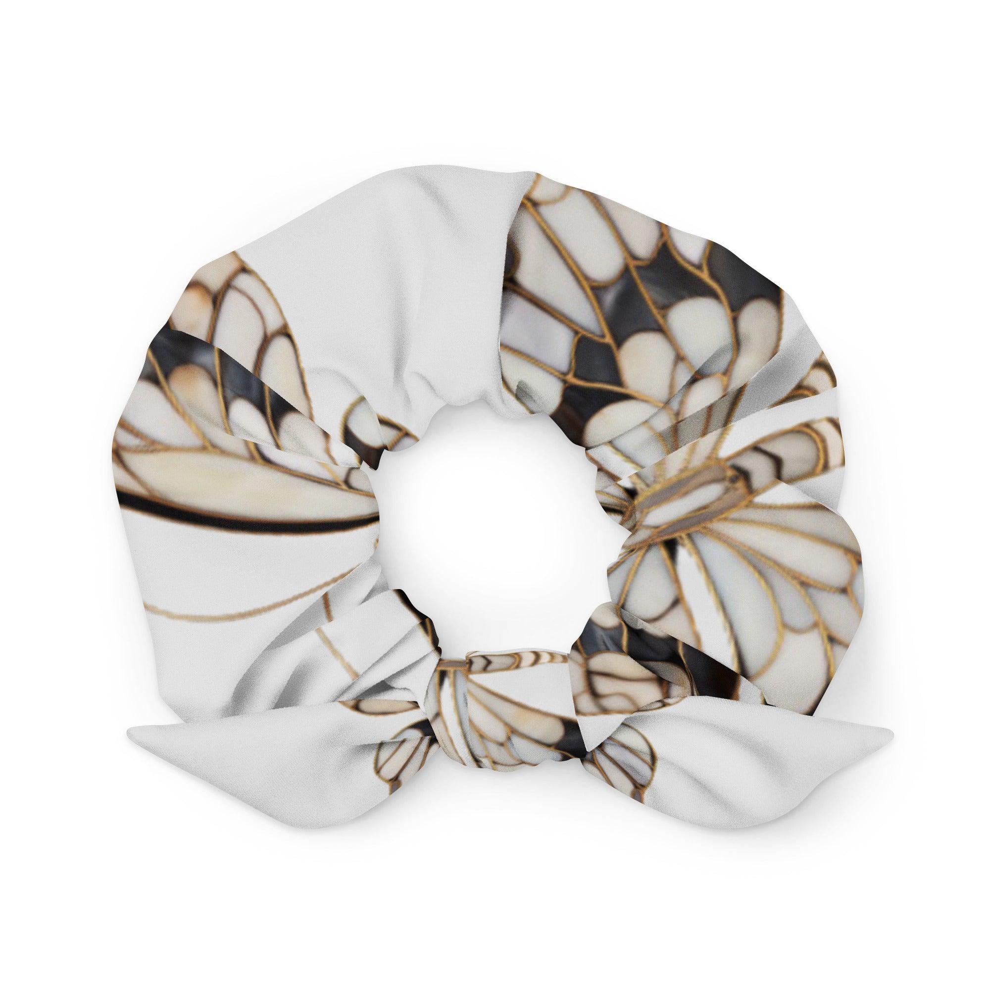 Haargummi - Scrunchie | Vintage Butterfly | Recycelt | Naturweiß | Christine Wagner - Christine Wagner