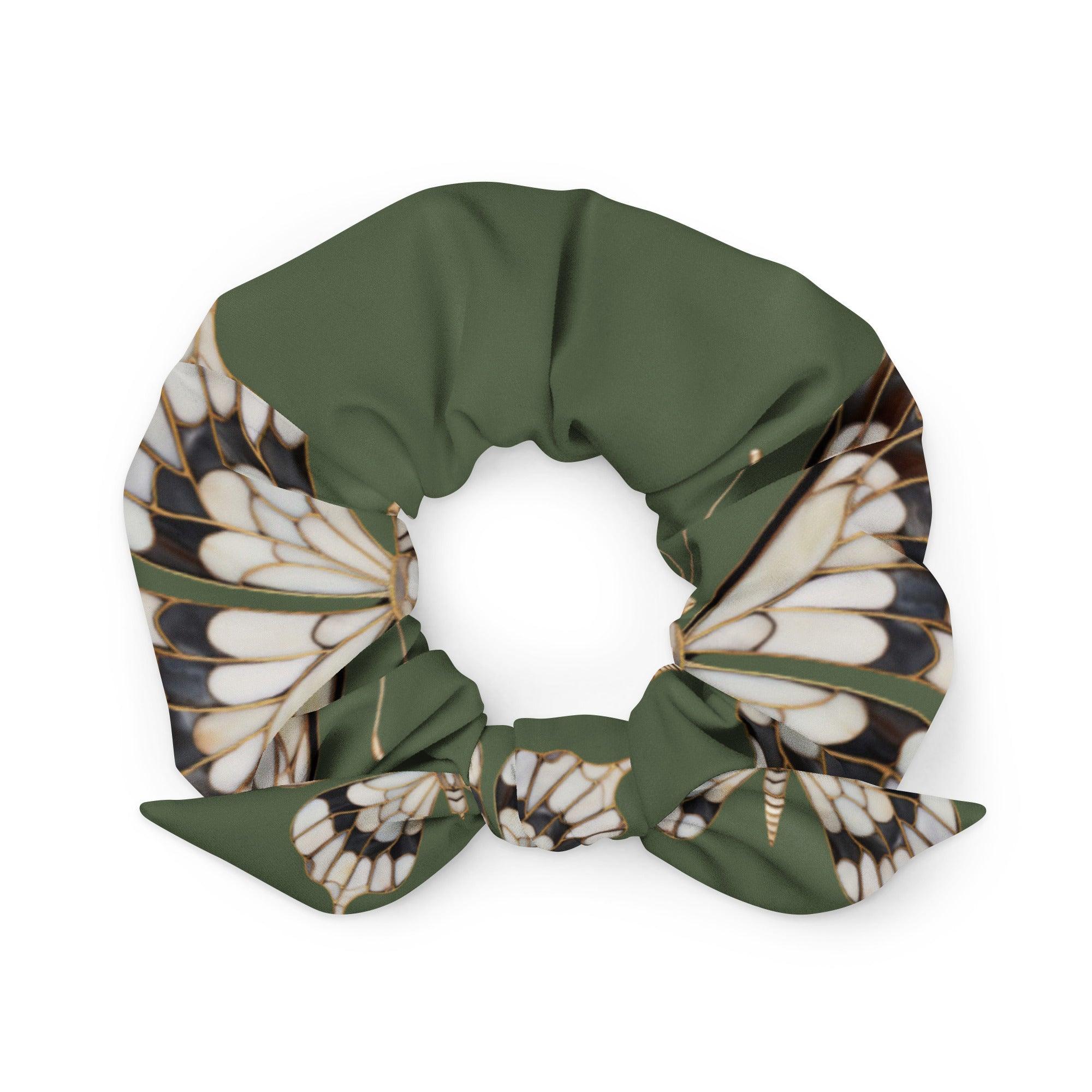 Haargummi - Scrunchie | Vintage Butterfly | Recycelt | Grün | Christine Wagner - Christine Wagner