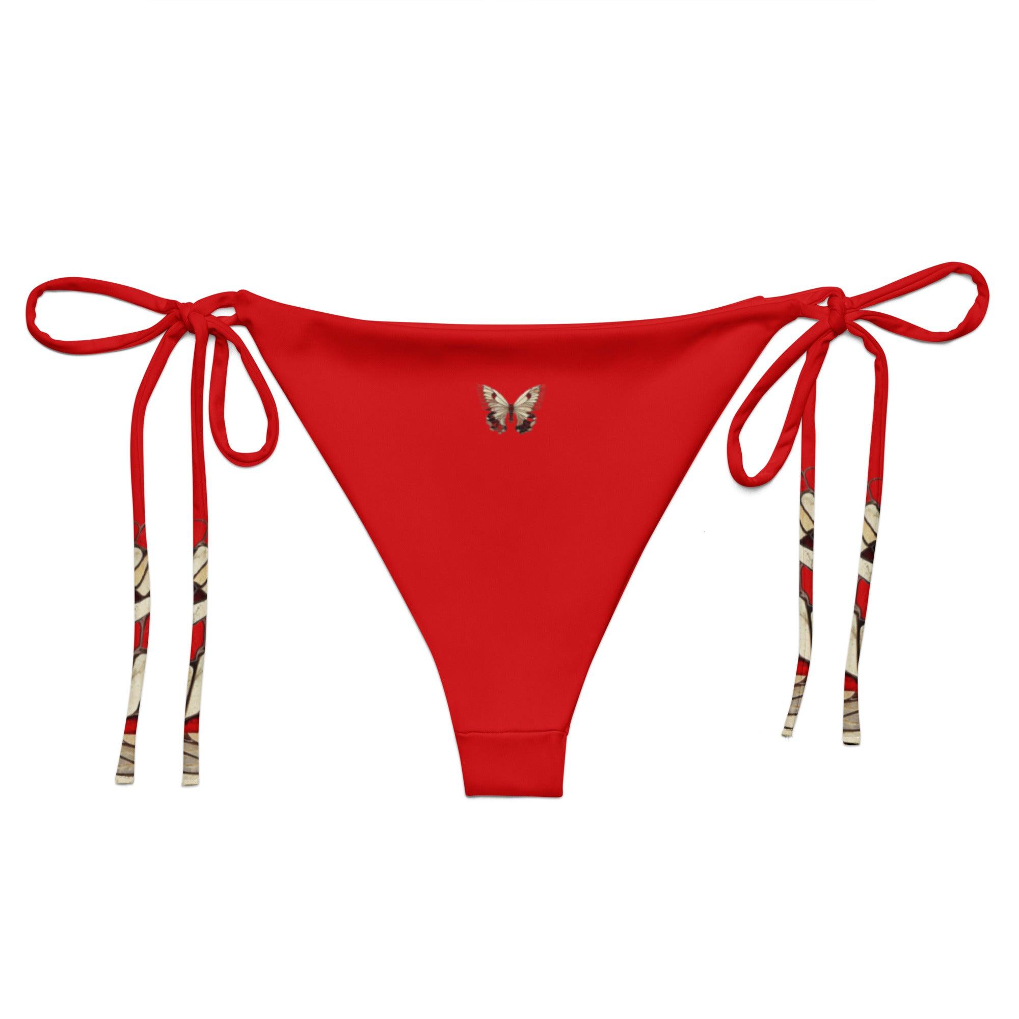 Brazilian-Bikinihose | Vintage Butterfly - Recycelt | Rot - Christine Wagner