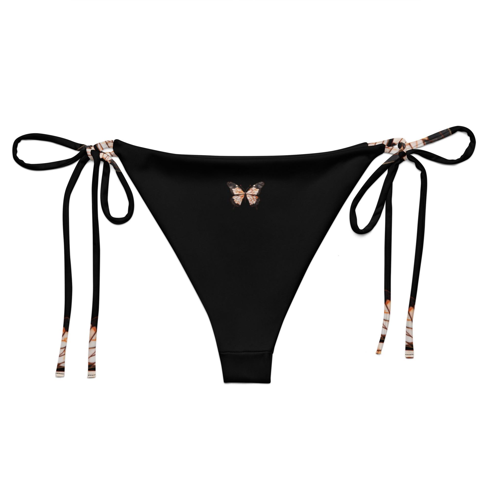 Brazilian-Bikinihose | Vintage Butterfly - Recycelt | Schwarz - Minimal - Christine Wagner