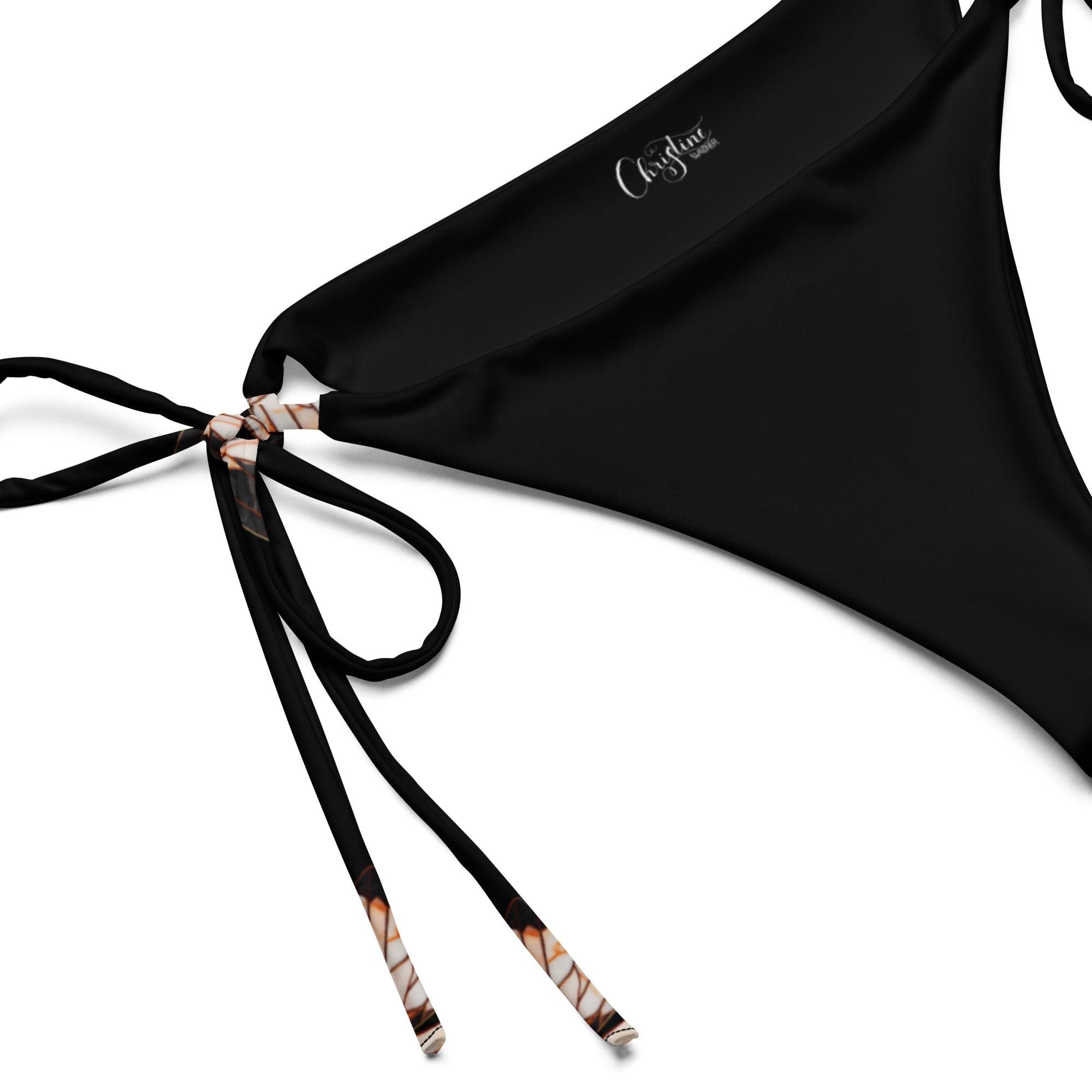 Brazilian-Bikinihose | Vintage Butterfly - Recycelt | Schwarz - Minimal - Christine Wagner