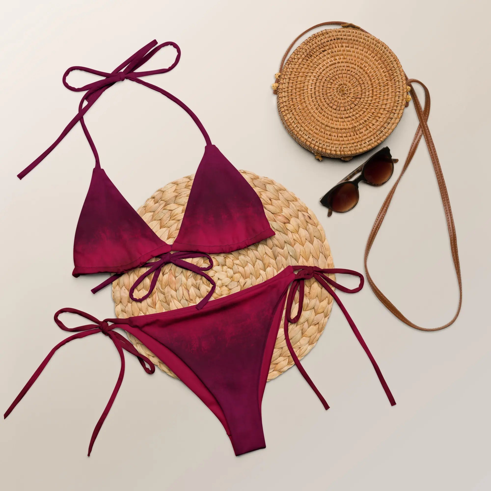 Brazilian - Bikinihose | Berry Bordeaux | Recycelt - Christine Wagner Studio