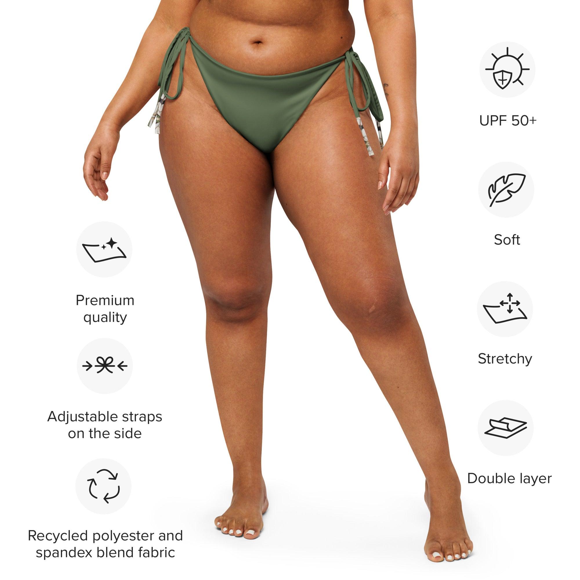 Brazilian - Bikinihose | Vintage Butterfly 1 - Recycelt | Grün - Minimal - Bikini - Christine Wagner Studio