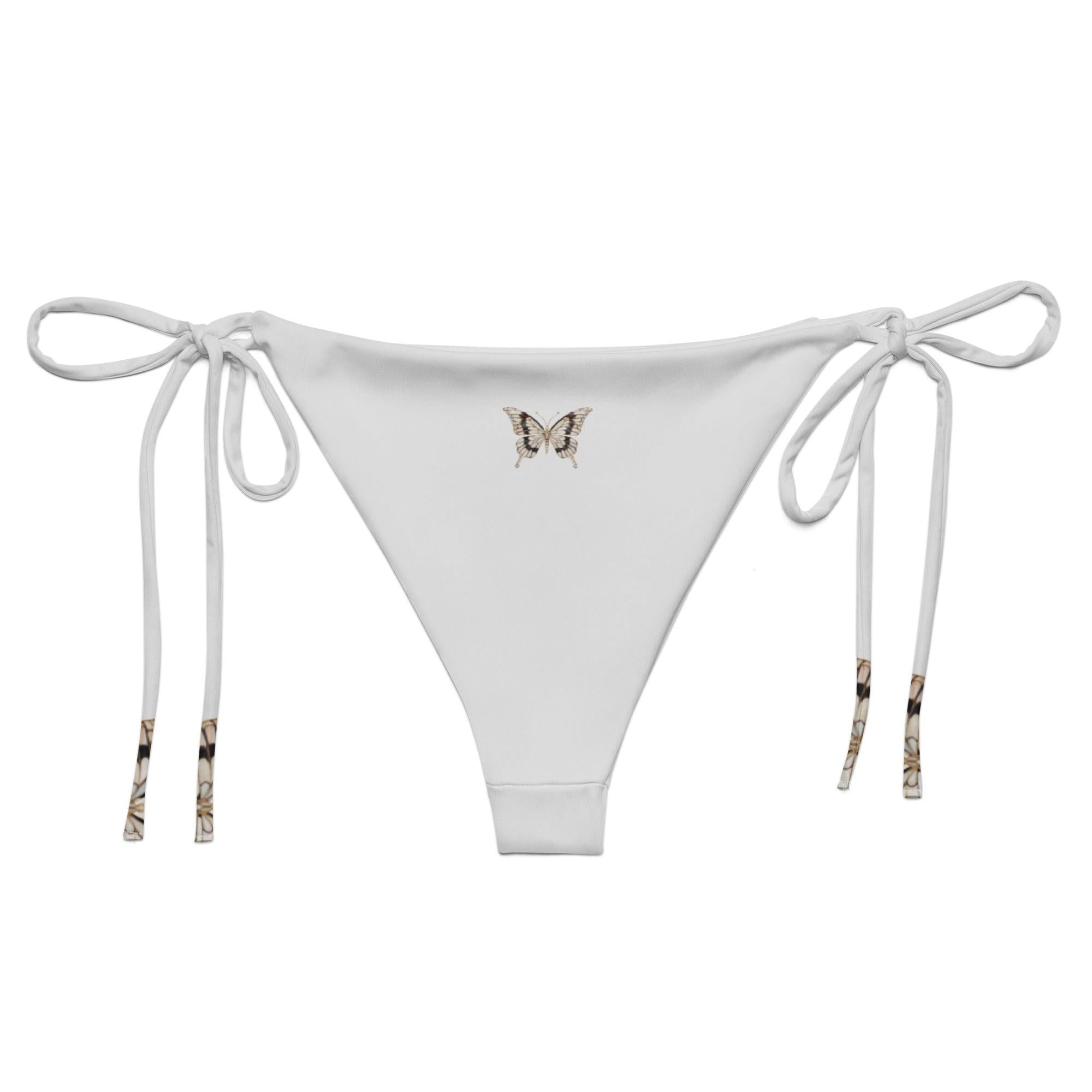 Brazilian - Bikinihose | Vintage Butterfly 1 - Recycelt | Naturweiß - Minimal - Bikini - Christine Wagner Studio