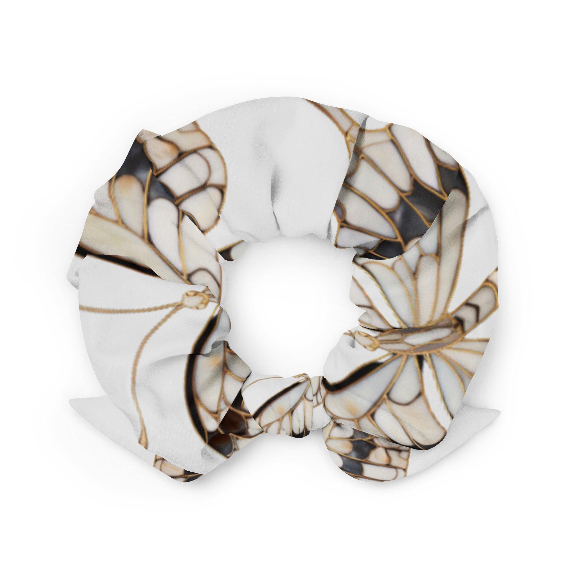 Haargummi - Scrunchie | Vintage Butterfly | Recycelt | Naturweiß | Christine Wagner - Haargummi - Christine Wagner Studio