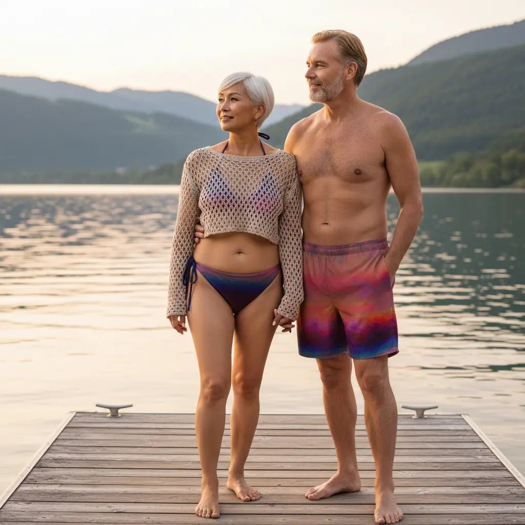 Herren Badeshorts | Aurora Twilight | Recycelt | Christine Wagner - Badeshorts - Christine Wagner Studio