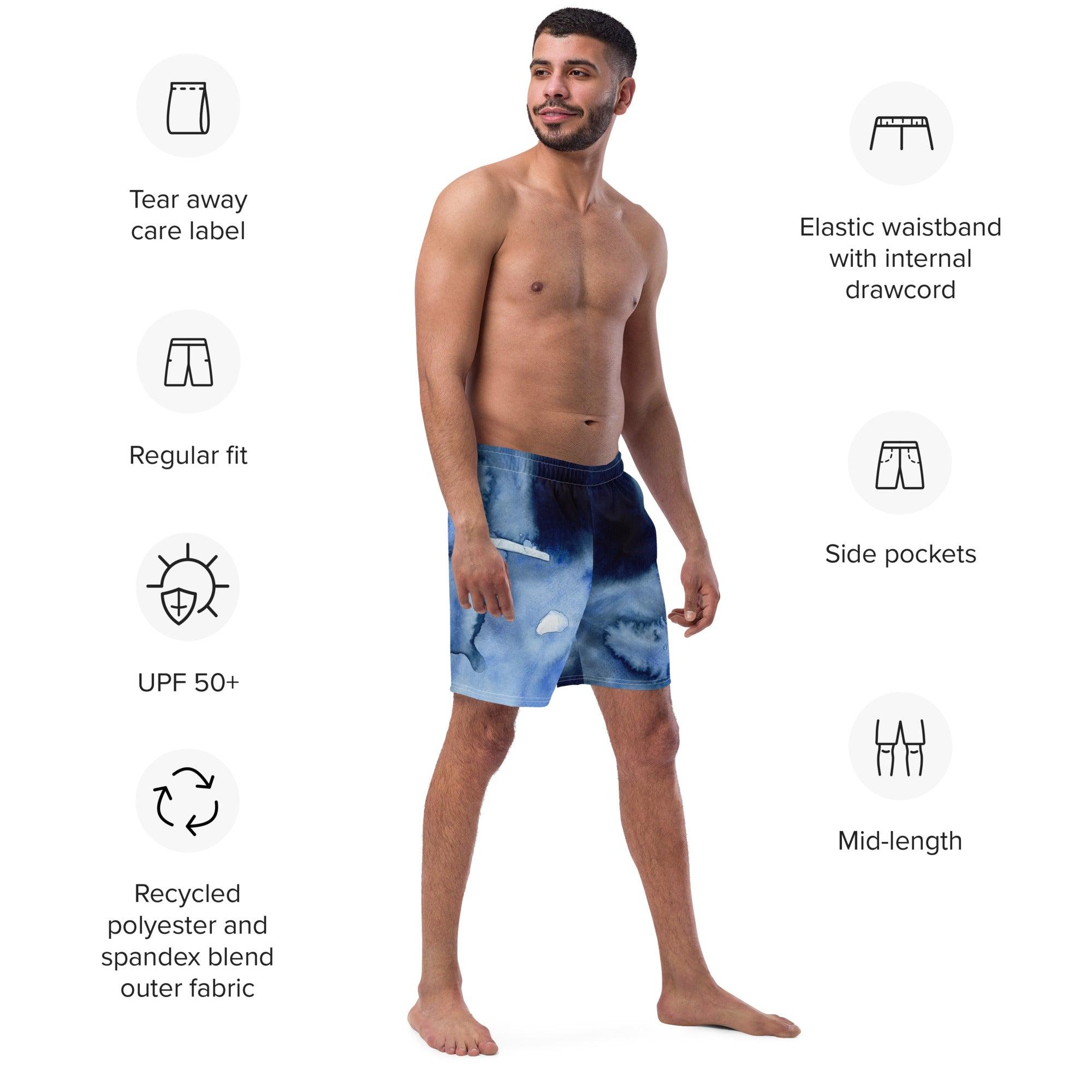 Herren Badeshorts | Deeper into the Blue| Recycelt - Badeshorts - Christine Wagner Studio