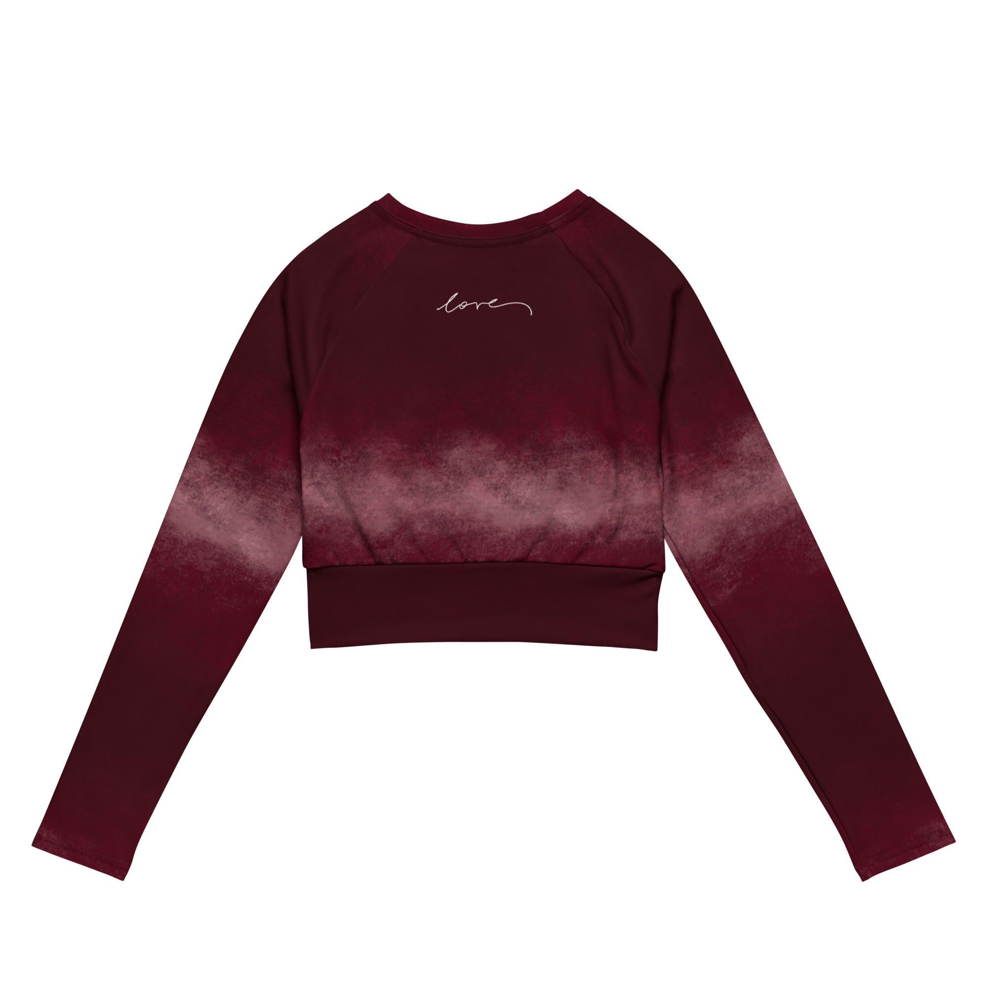 Langarm Crop Top | Cherry Bordeaux | Recycelt | Christine Wagner - Active Wear - Christine Wagner Studio