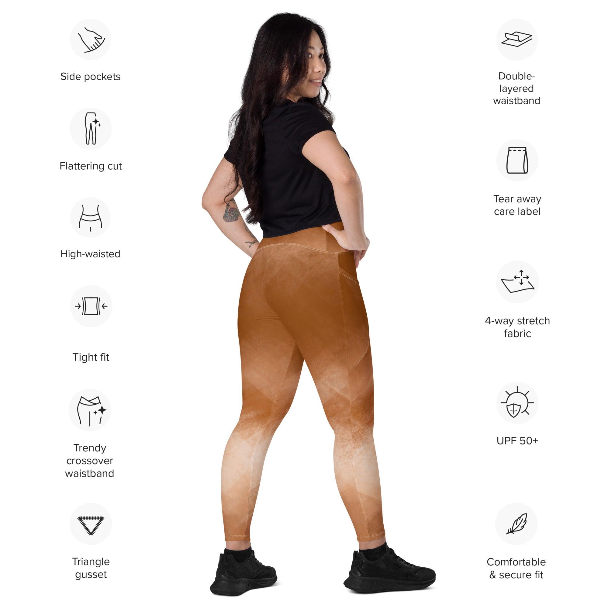 Leggings Crossover mit Taschen | Chai Latte | Recycelt | Christine Wagner - Active Wear - Christine Wagner Studio