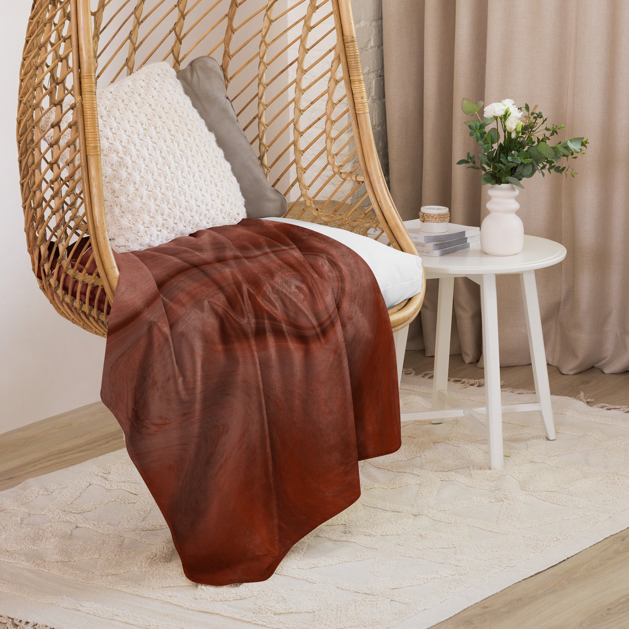 Sherpa Decke mit Kuschelfell | Mocha Mousse | Christine Wagner - Decke - Christine Wagner Studio
