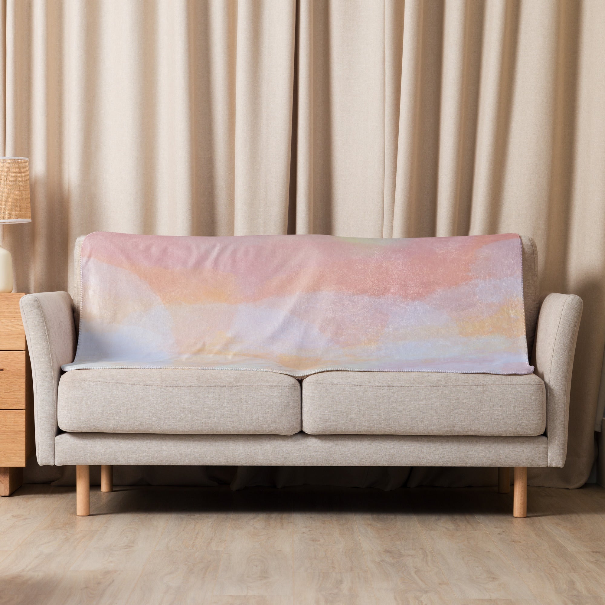 Sherpa Decke mit Kuschelfell | Peach Dreams | Christine Wagner - Christine Wagner Studio