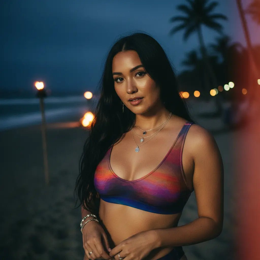 Sporty Bikini - Top | Aurora Twilight – Recycelt | Christine Wagner - Bikini - Christine Wagner Studio