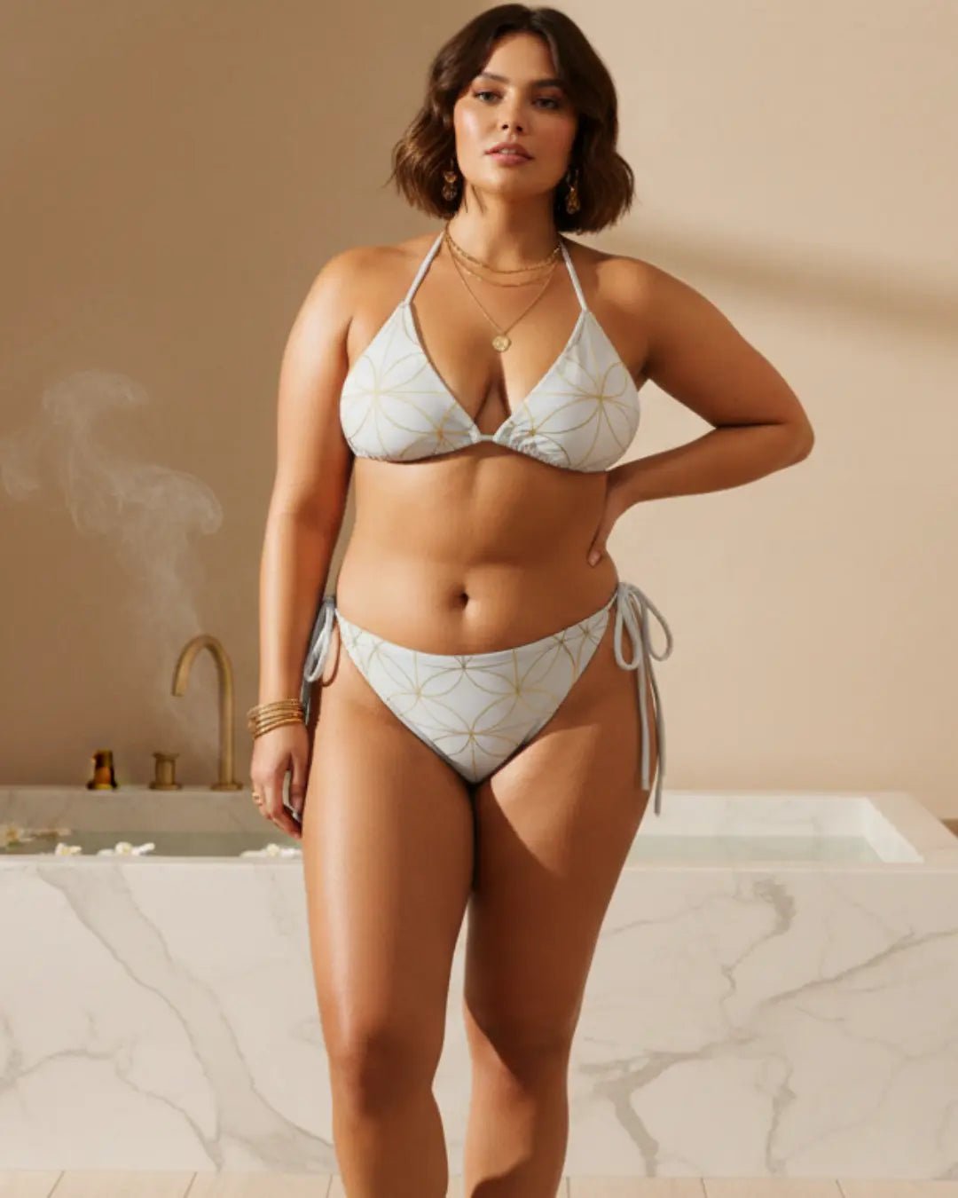 Triangel - Bikini Oberteil | Golden Matrix - Recycelt - Bikini - Christine Wagner Studio