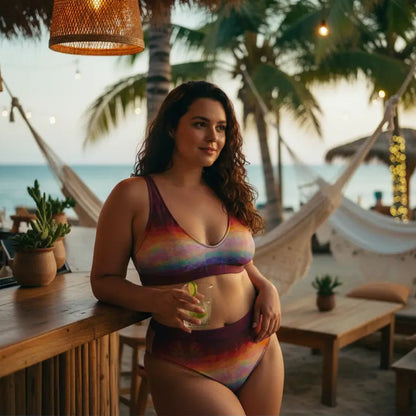 Sporty Bikini-Top | Aurora Bloom – Recycelt | Christine Wagner