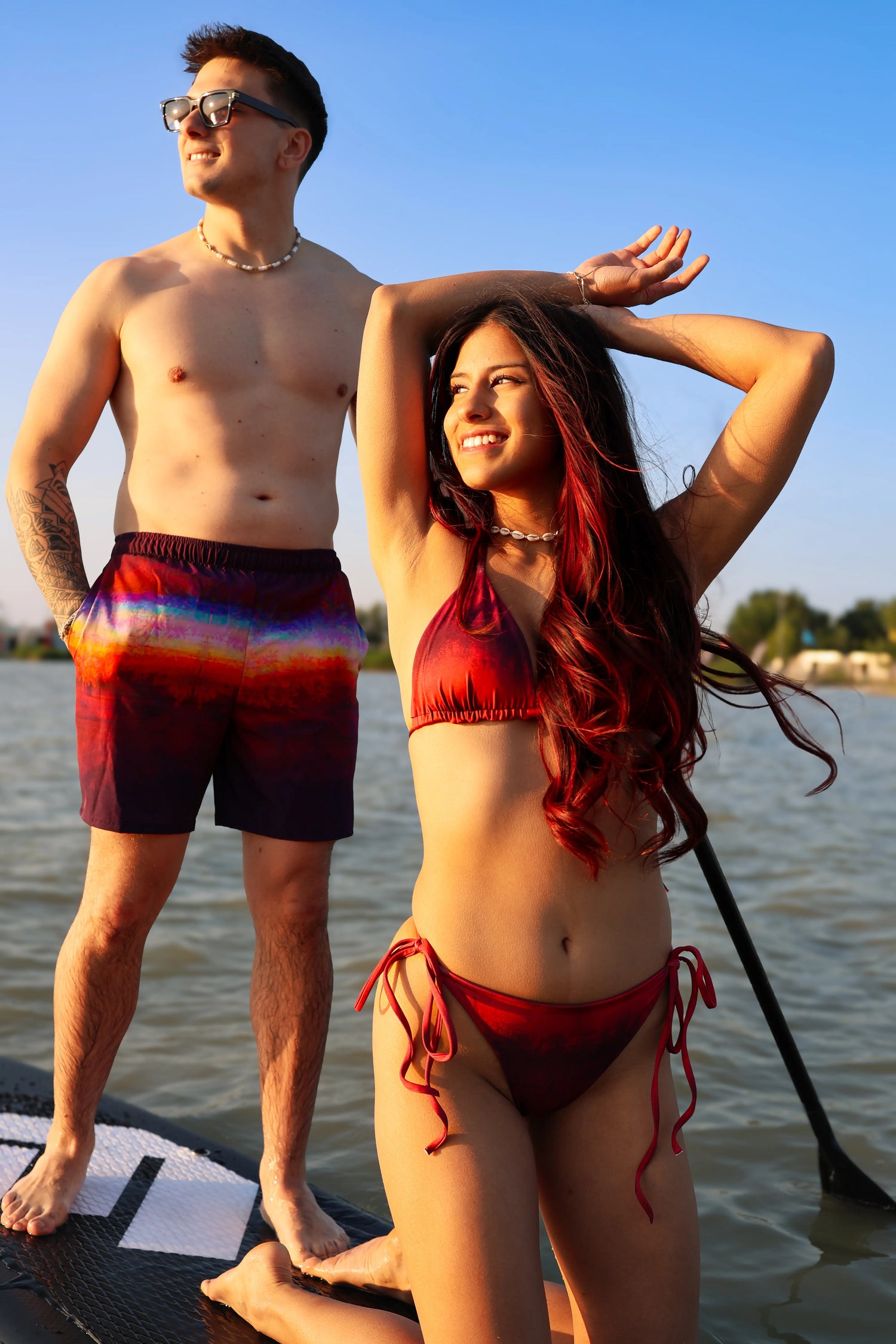 Herren Badeshorts | Aurora Bloom | Recycelt | Christine Wagner