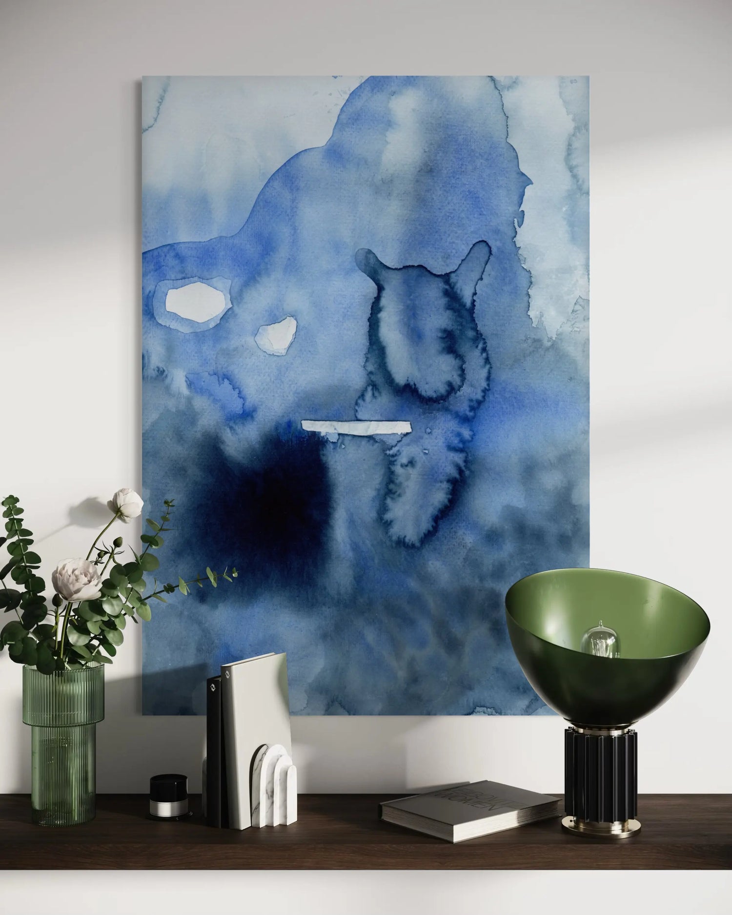 Deeper into the Blue Aquarell | Leinwandbild | Christine Wagner