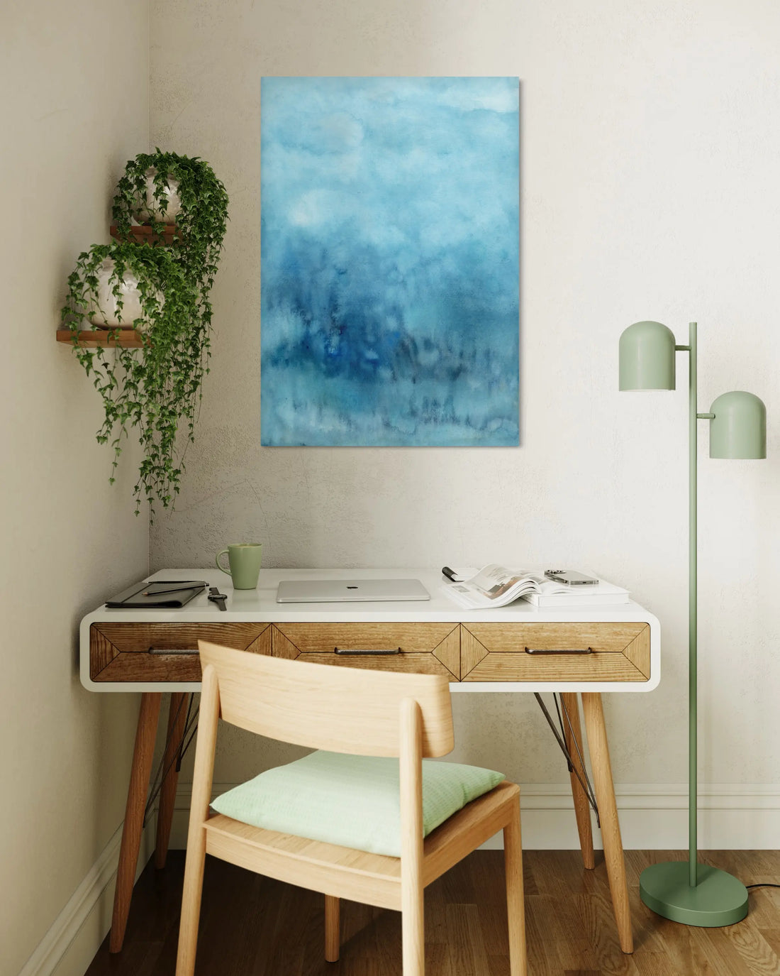 Play of Clouds &amp; Rain Aquarell | Leinwandbild | Christine Wagner