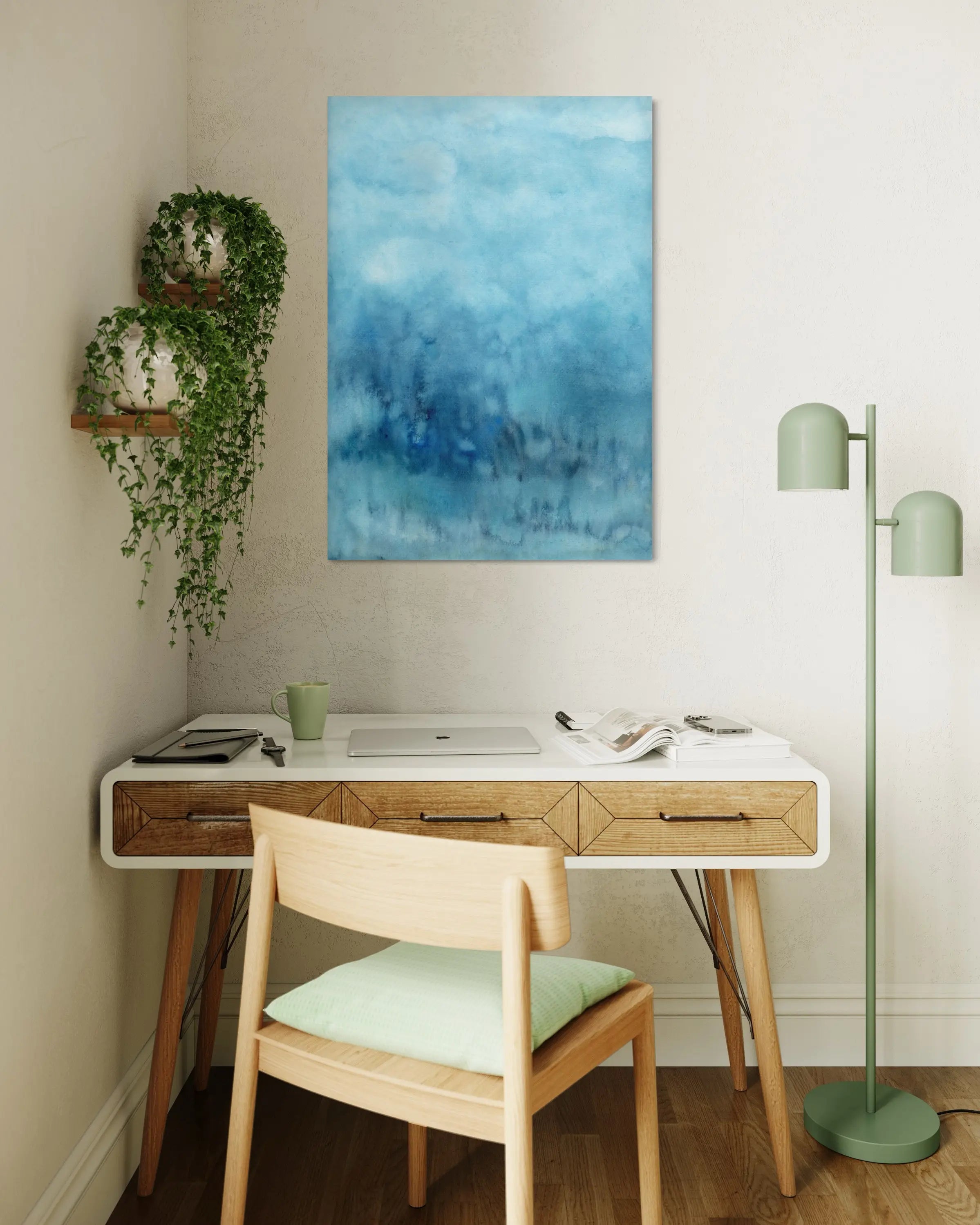 Play of Clouds &amp; Rain Aquarell | Leinwandbild | Christine Wagner