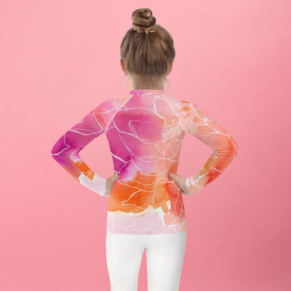 Kinder UV Shirt Langarm | Pink Lotus - Christine Wagner