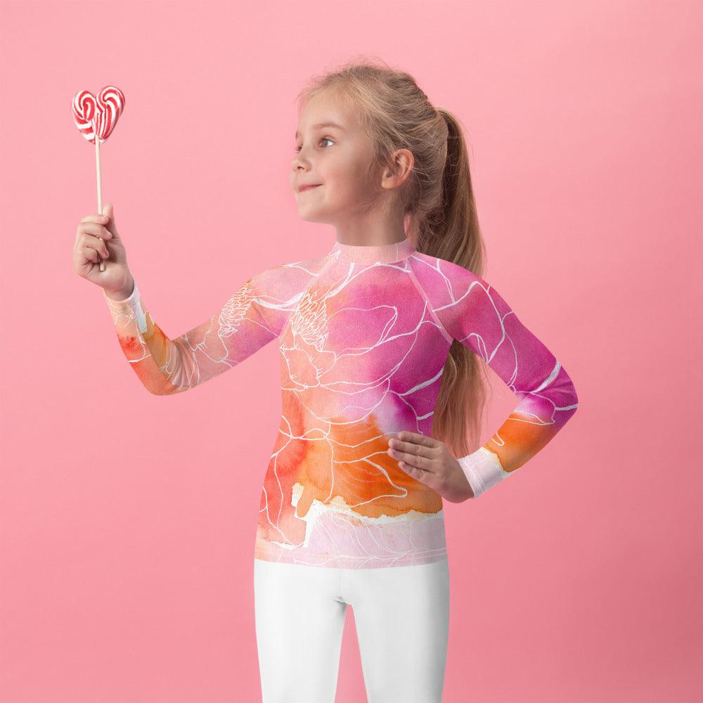 Kinder UV Shirt Langarm | Pink Lotus - Christine Wagner