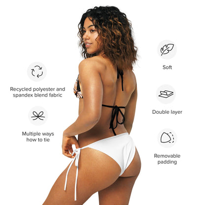 Triangel-Bikini Oberteil | Vintage Butterfly - Recycelt | Schwarz - Christine Wagner