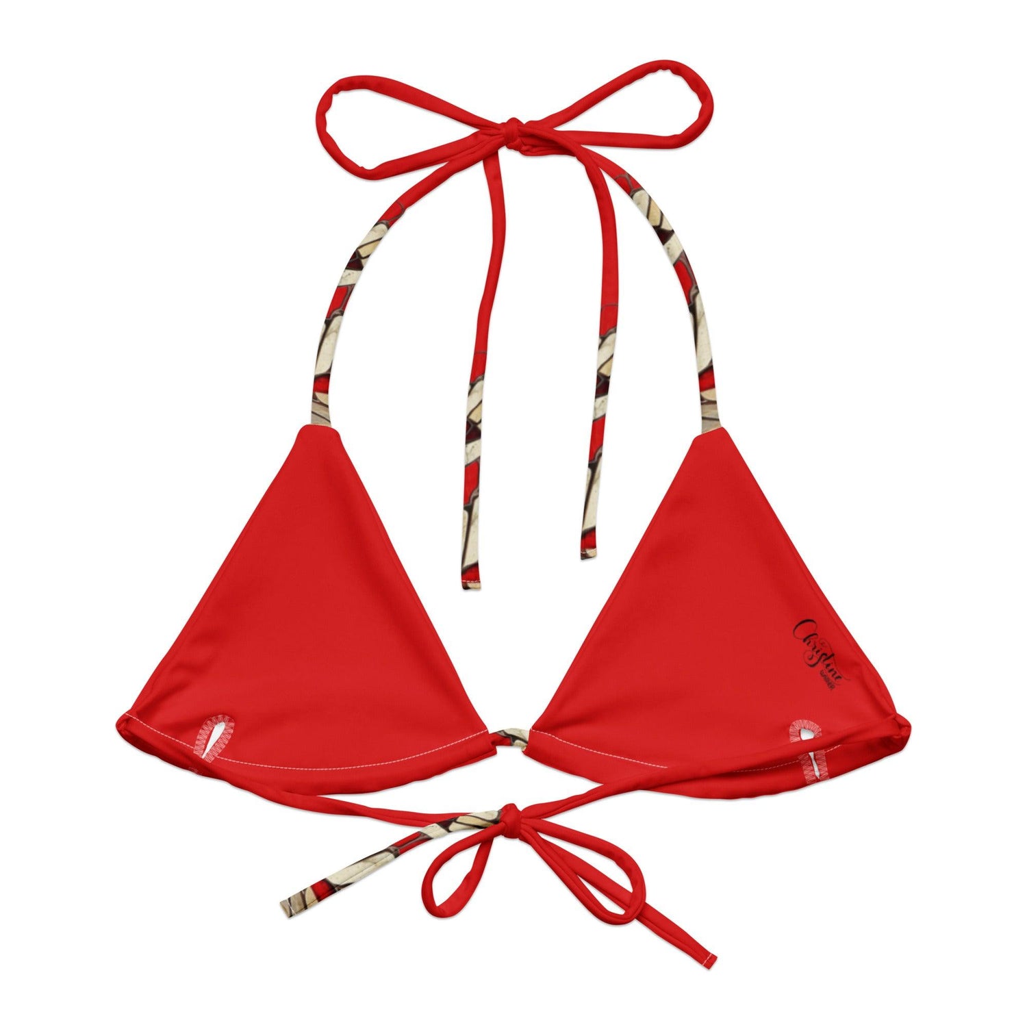 Triangel-Bikini Oberteil | Vintage Butterfly - Recycelt | Rot - Christine Wagner