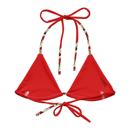 Triangel-Bikini Oberteil | Vintage Butterfly - Recycelt | Rot - Christine Wagner