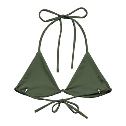 Triangel-Bikini Oberteil | Vintage Butterfly - Recycelt | Grün - Christine Wagner