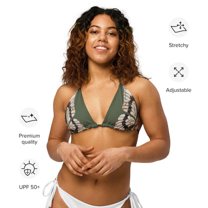 Triangel-Bikini Oberteil | Vintage Butterfly - Recycelt | Grün - Christine Wagner