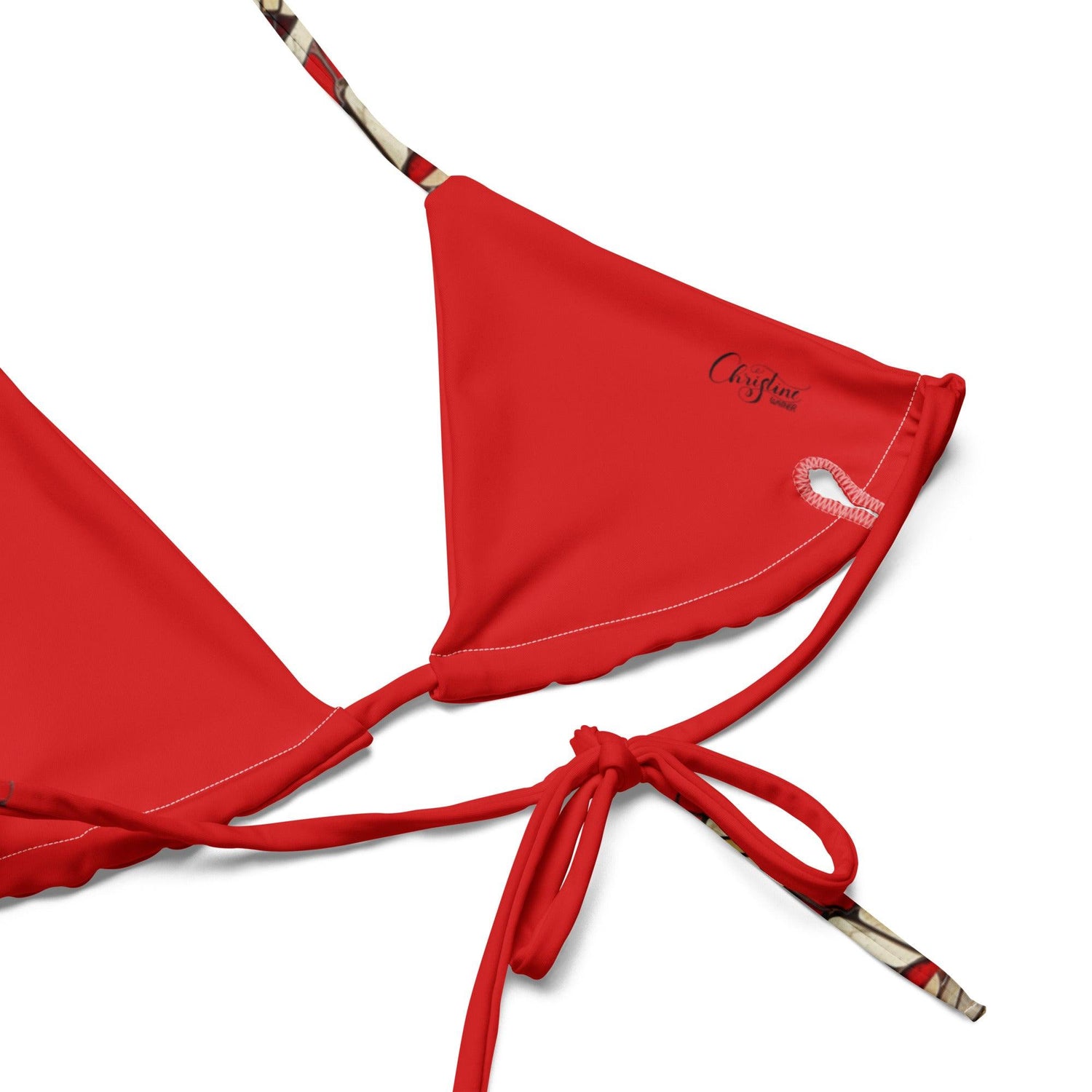 Triangel-Bikini Oberteil | Vintage Butterfly - Recycelt | Rot - Christine Wagner