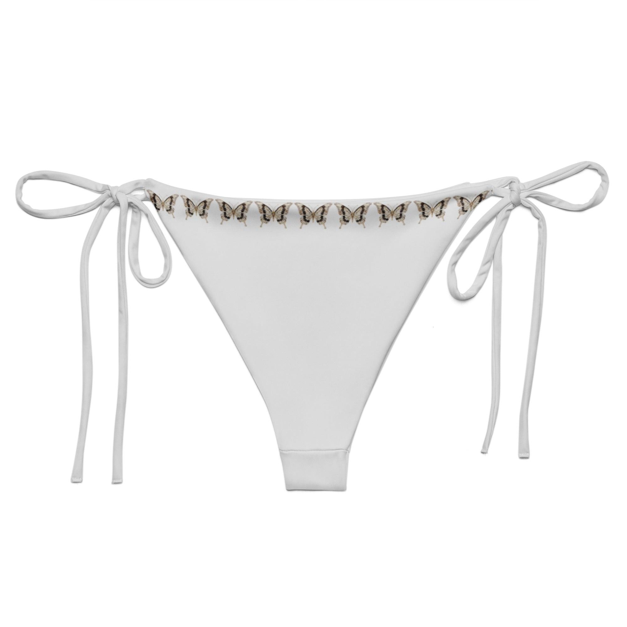 Brazilian-Bikinihose | Vintage Butterfly - Recycelt | Hellgrau - Christine Wagner