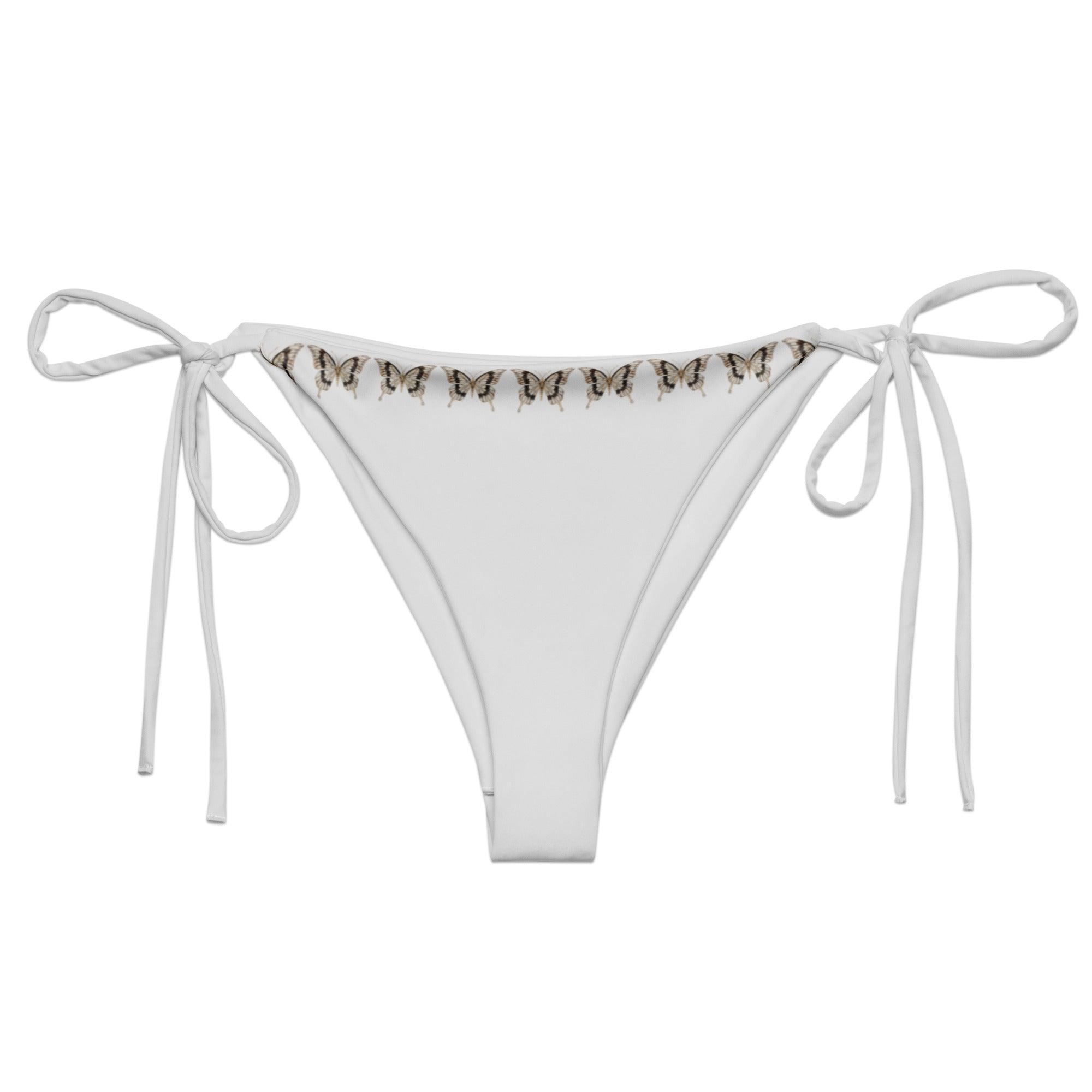 Brazilian-Bikinihose | Vintage Butterfly - Recycelt | Hellgrau - Christine Wagner