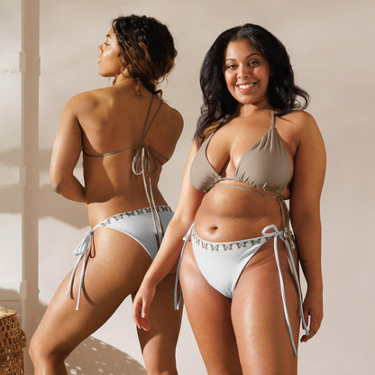 Brazilian-Bikinihose | Vintage Butterfly - Recycelt | Hellgrau - Christine Wagner