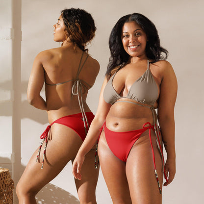 Brazilian-Bikinihose | Vintage Butterfly - Recycelt | Rot - Christine Wagner