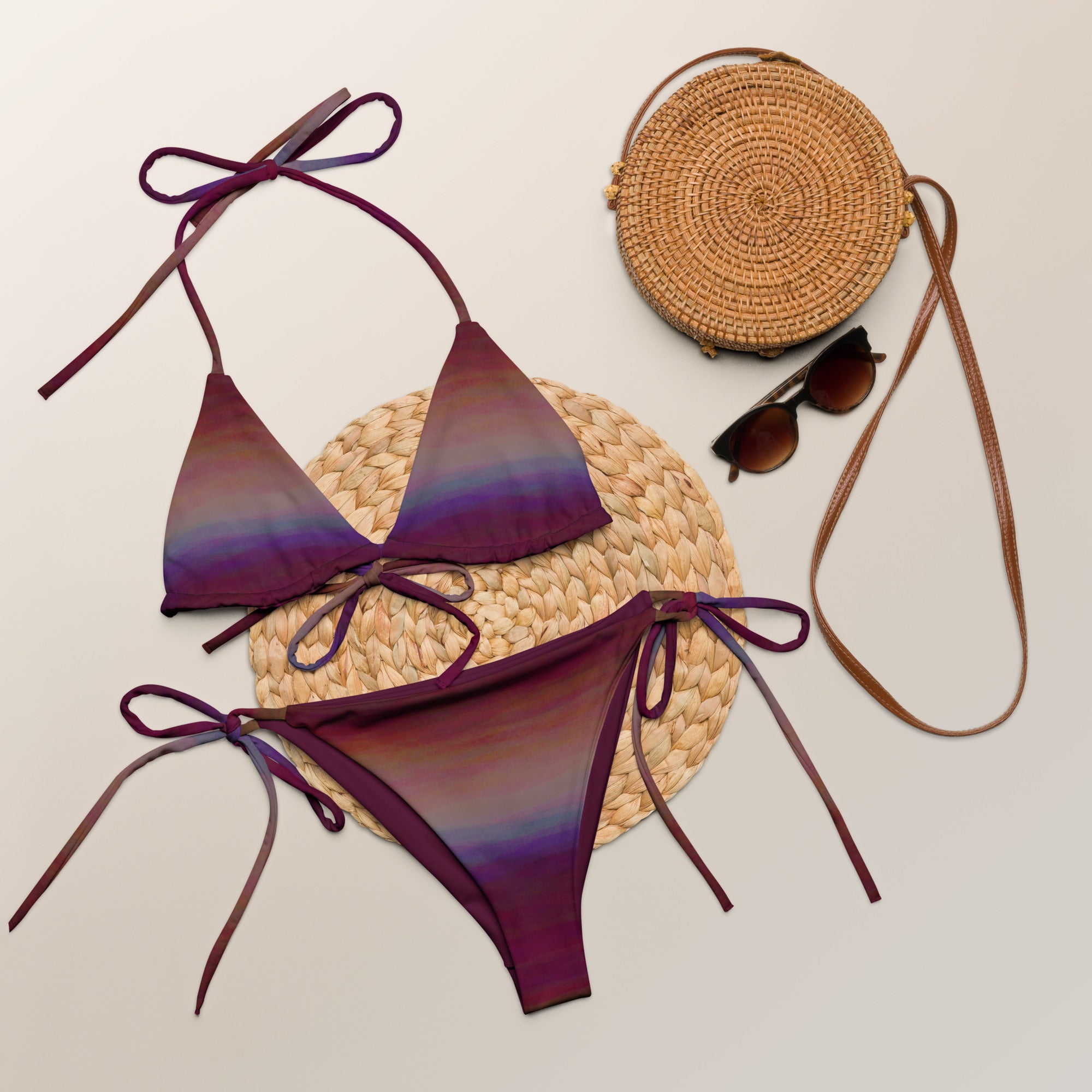 Triangel-Bikini Oberteil | Aurora Night – Recycelt | Christine Wagner