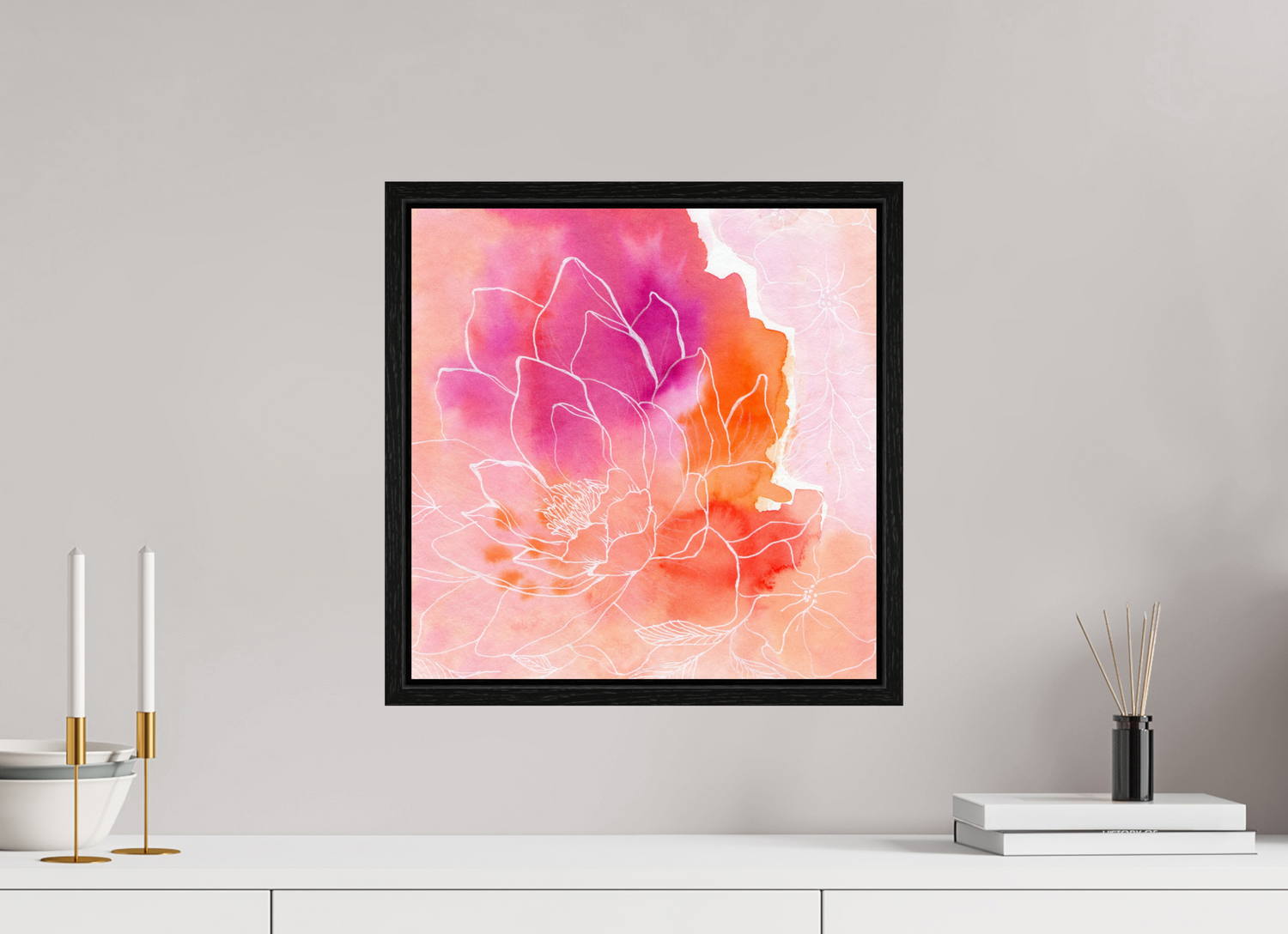 40 x 40,5 cm, Floater Frame Pink Lotus