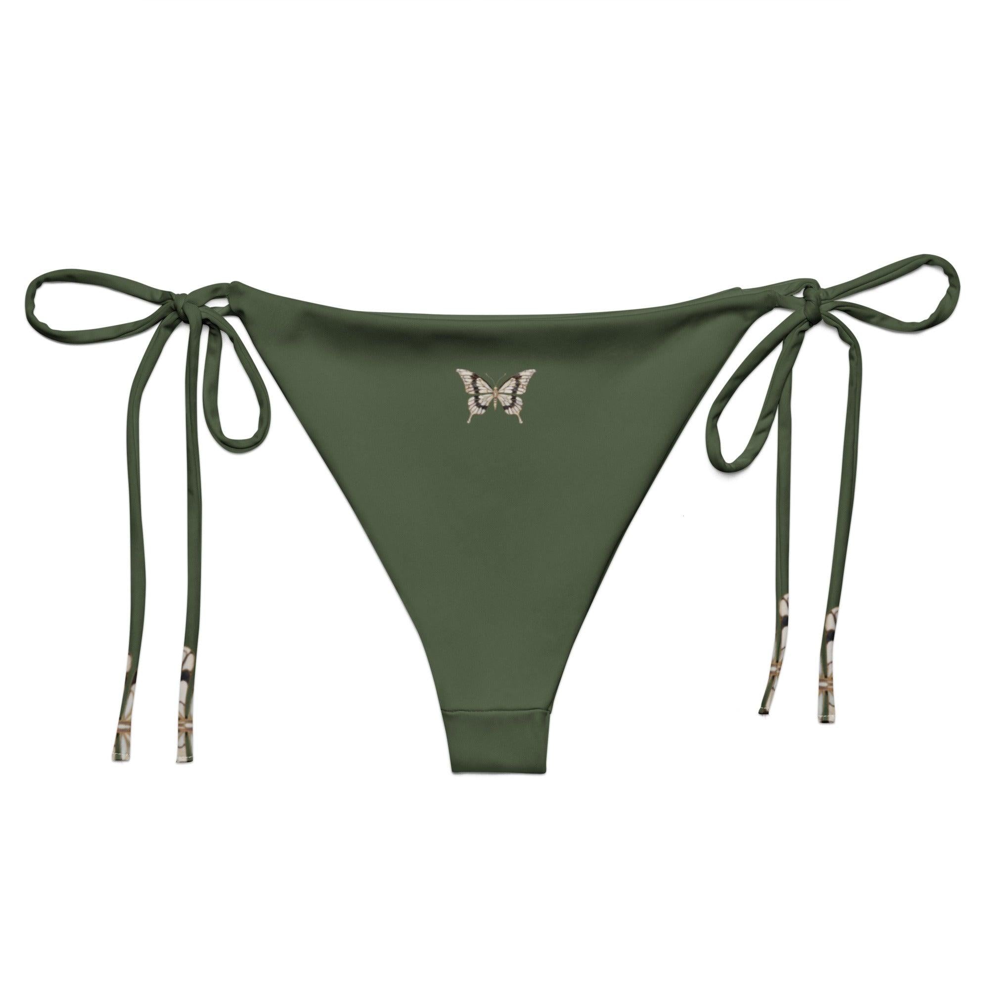 Brazilian - Bikinihose | Vintage Butterfly 1 - Recycelt | Grün - Minimal - Bikini - Christine Wagner Studio