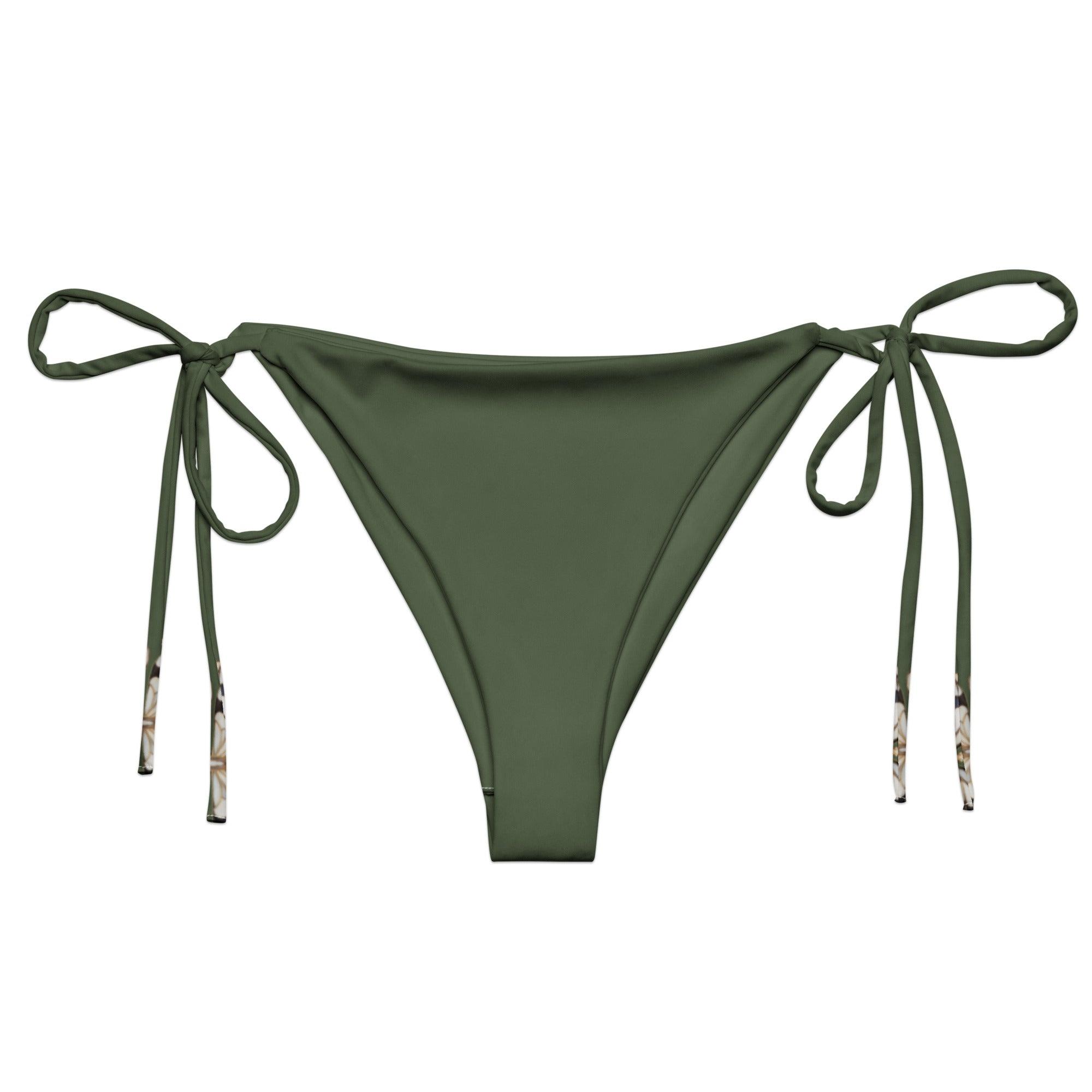 Brazilian - Bikinihose | Vintage Butterfly 1 - Recycelt | Grün - Minimal - Bikini - Christine Wagner Studio