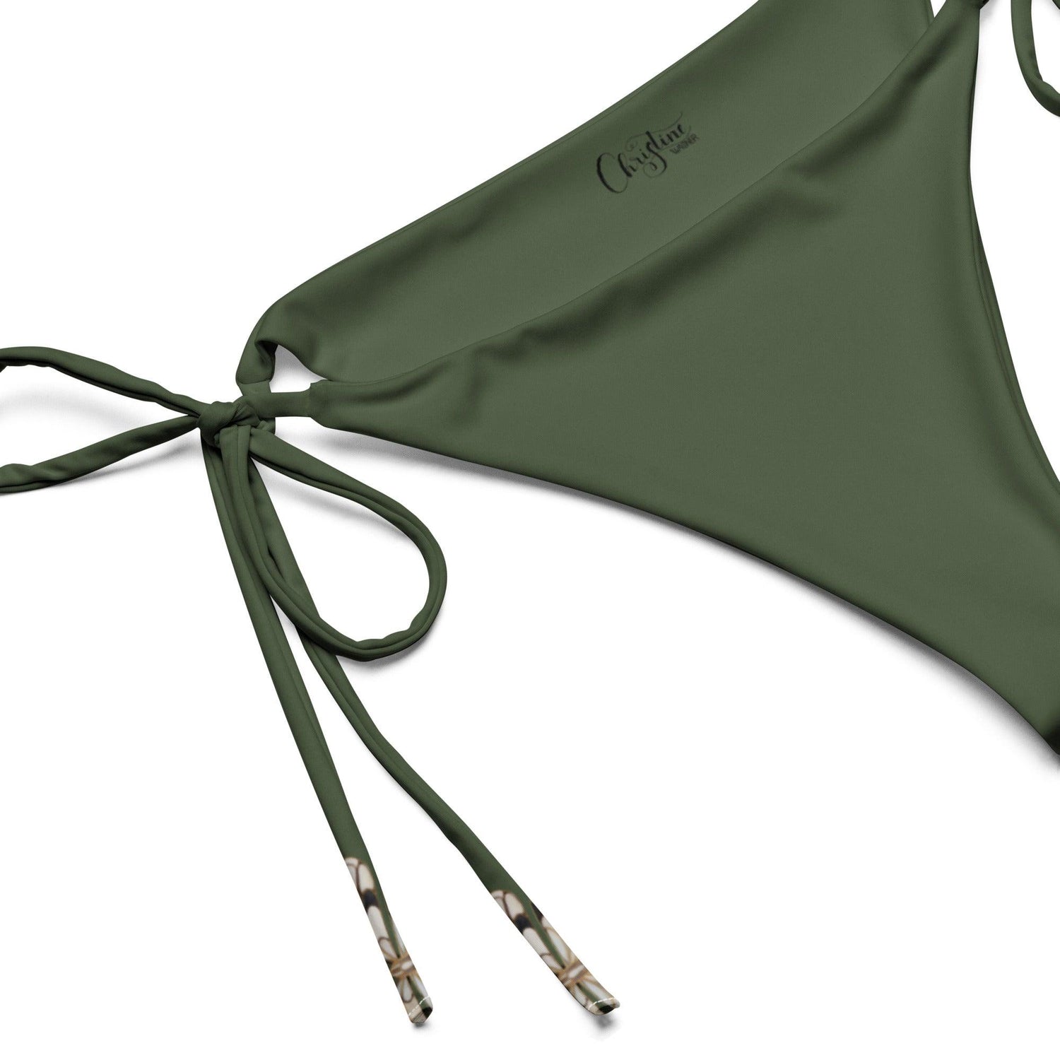 Brazilian - Bikinihose | Vintage Butterfly 1 - Recycelt | Grün - Minimal - Bikini - Christine Wagner Studio