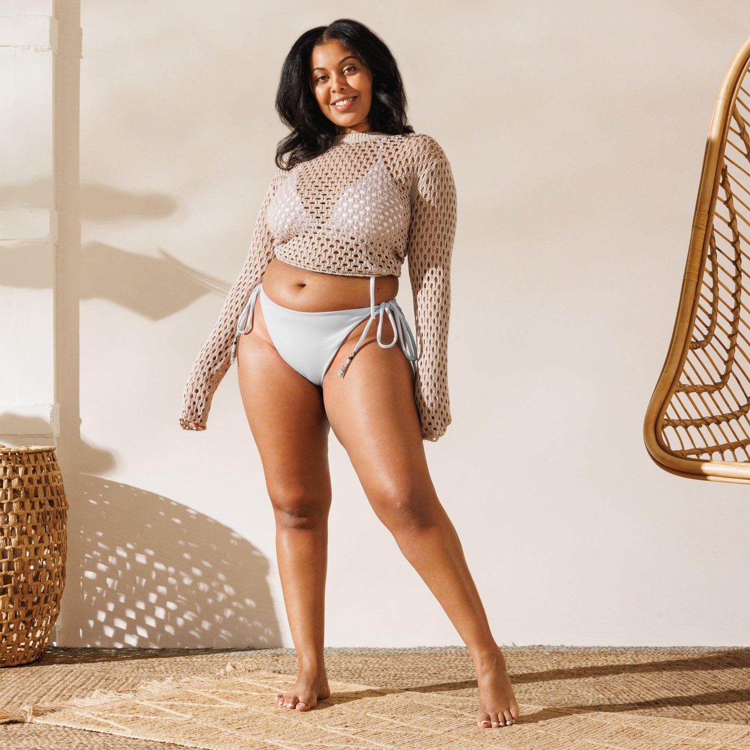 Brazilian - Bikinihose | Vintage Butterfly 1 - Recycelt | Naturweiß - Minimal - Bikini - Christine Wagner Studio
