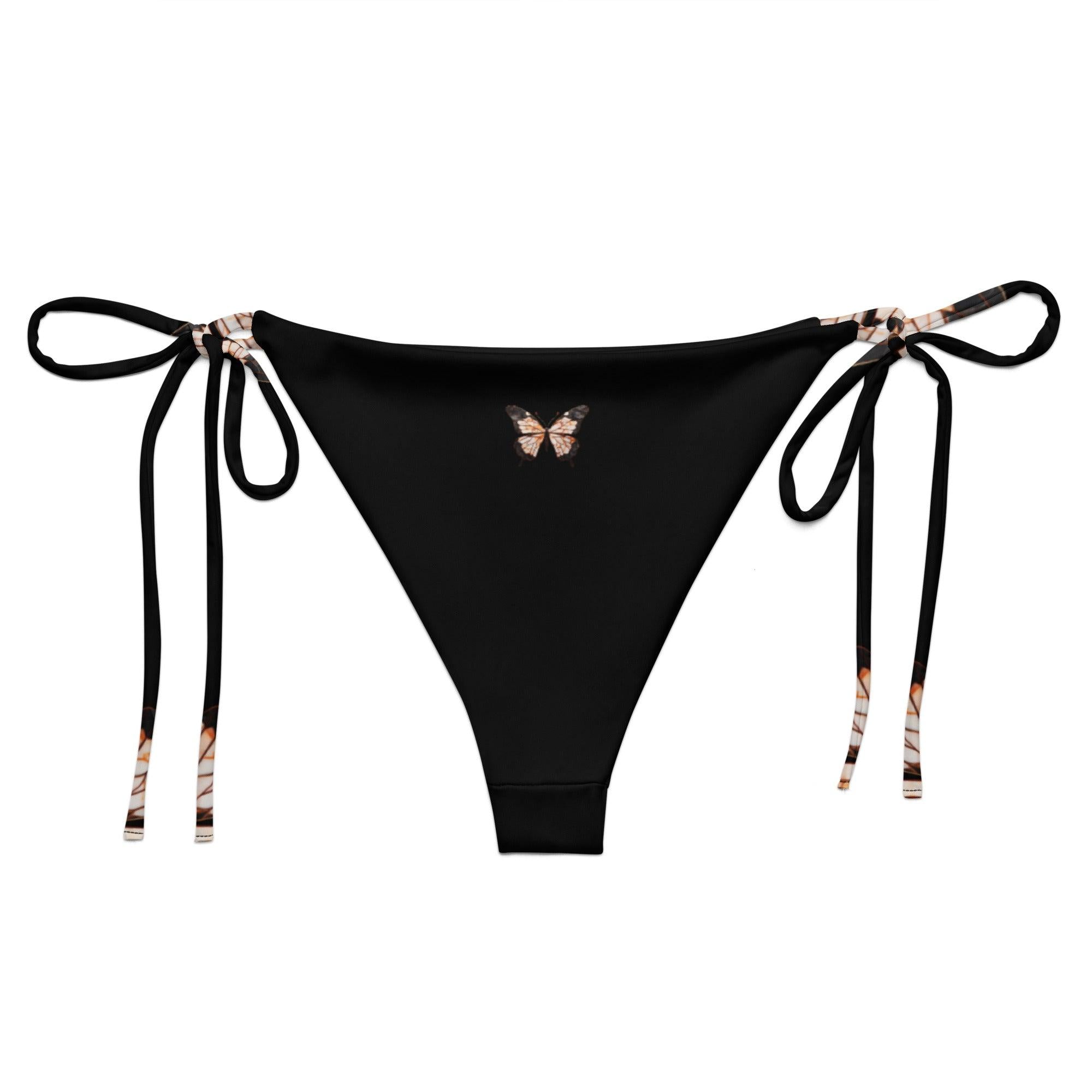 Brazilian - Bikinihose | Vintage Butterfly - Recycelt | Schwarz - Minimal - Bikini - Christine Wagner Studio