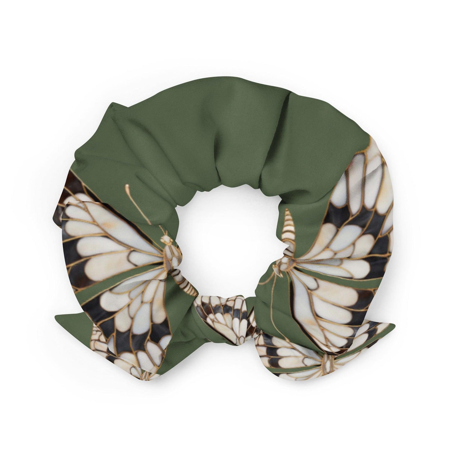 Haargummi - Scrunchie | Vintage Butterfly | Recycelt | Grün | Christine Wagner - Haargummi - Christine Wagner Studio