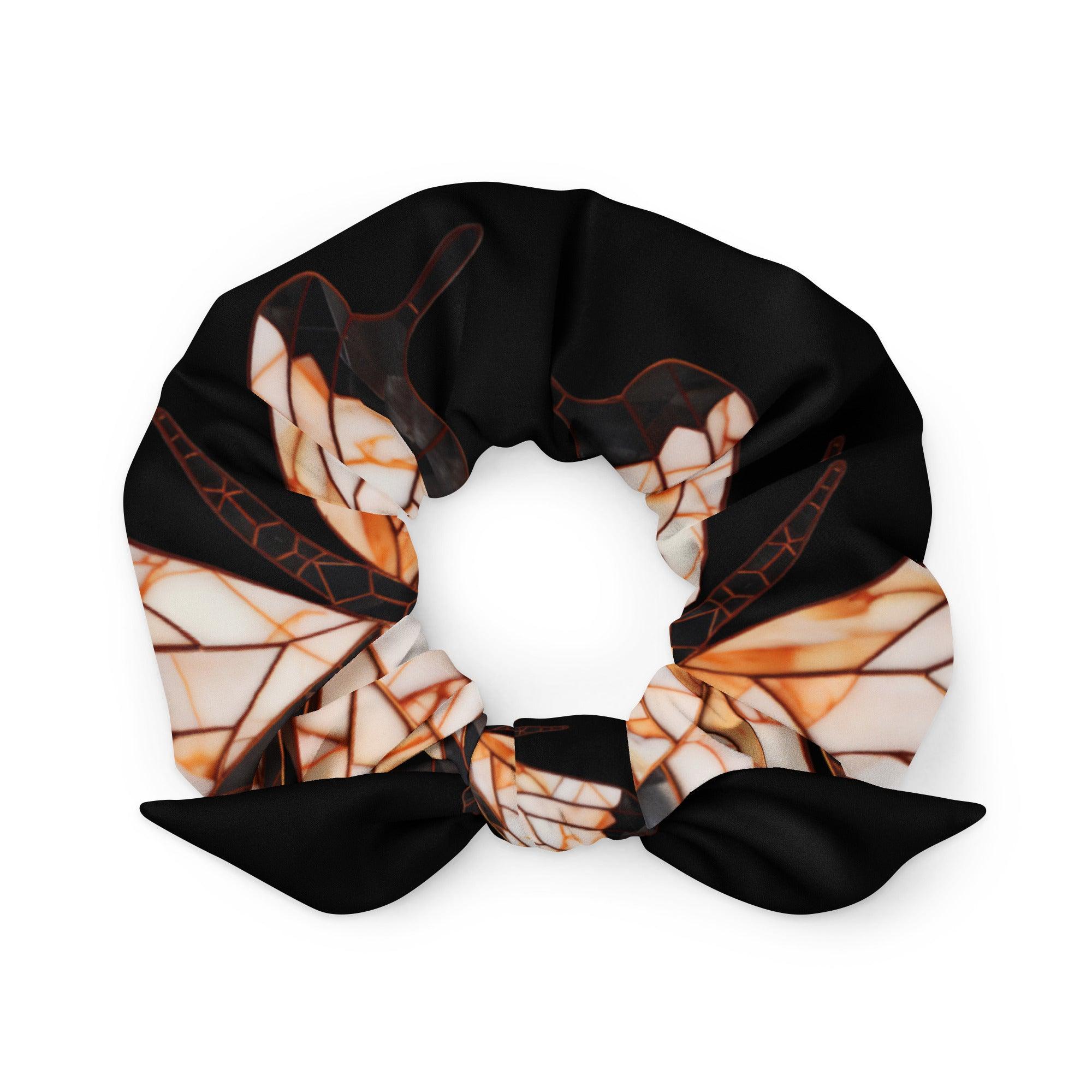 Haargummi - Scrunchie | Vintage Butterfly | Recycelt | Schwarz | Christine Wagner - Haargummi - Christine Wagner Studio